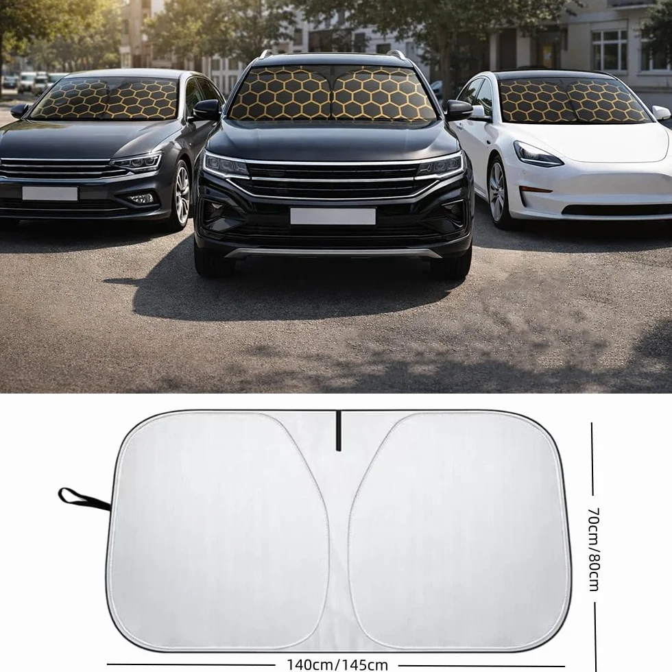 Parasole Auto Parabrezza Interno Pieghevole Riflettente Protezione UV 142x70cm