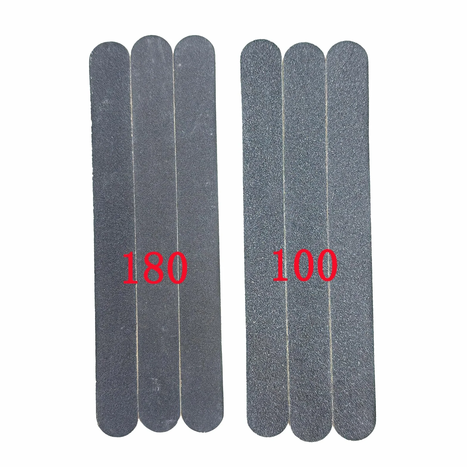 Ncheli 20 Pezzi Lime per Unghie Professionali Nere, Lima Doppia Faccia 100/180 Grana, Limette Sottili per Manicure Pedicure Gel Acrilico, 17.8cm