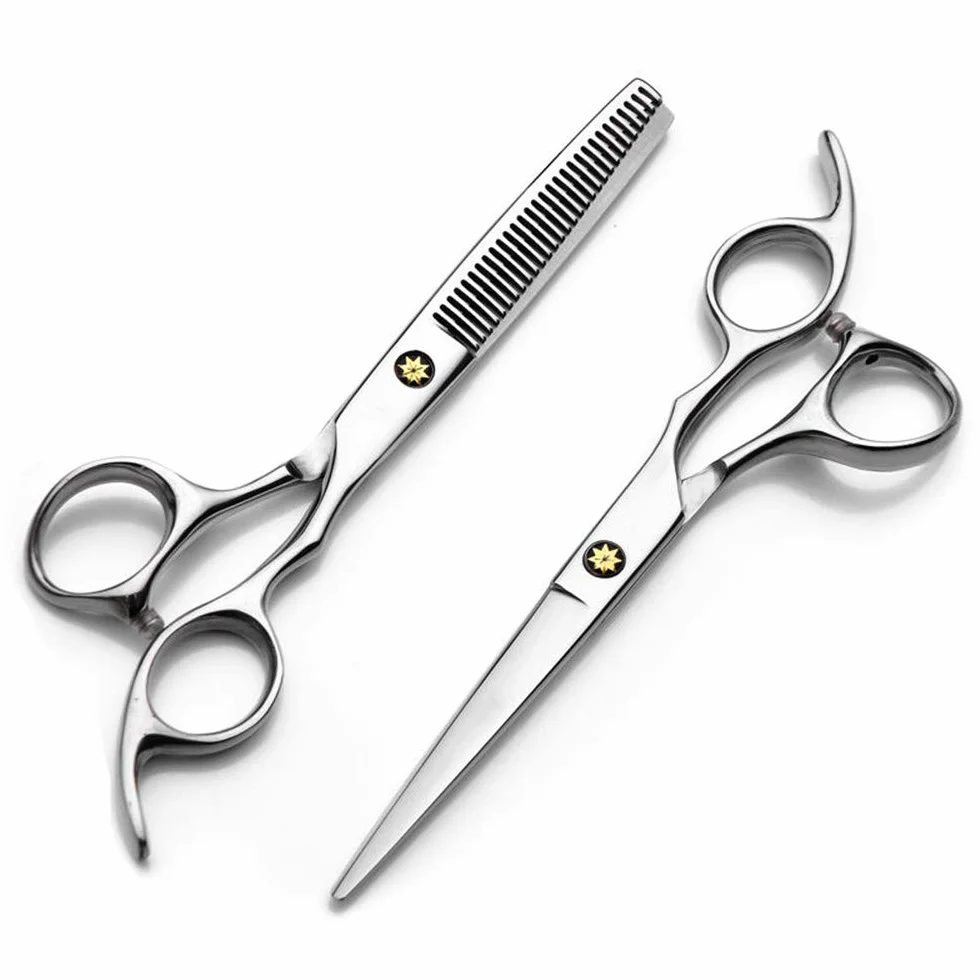 Set di Forbici da Parrucchiere - 2 Forbici ad Ultrasuoni in Acciaio Inox per Capelli, Barba e Animali Domestici - Accessori Professionali