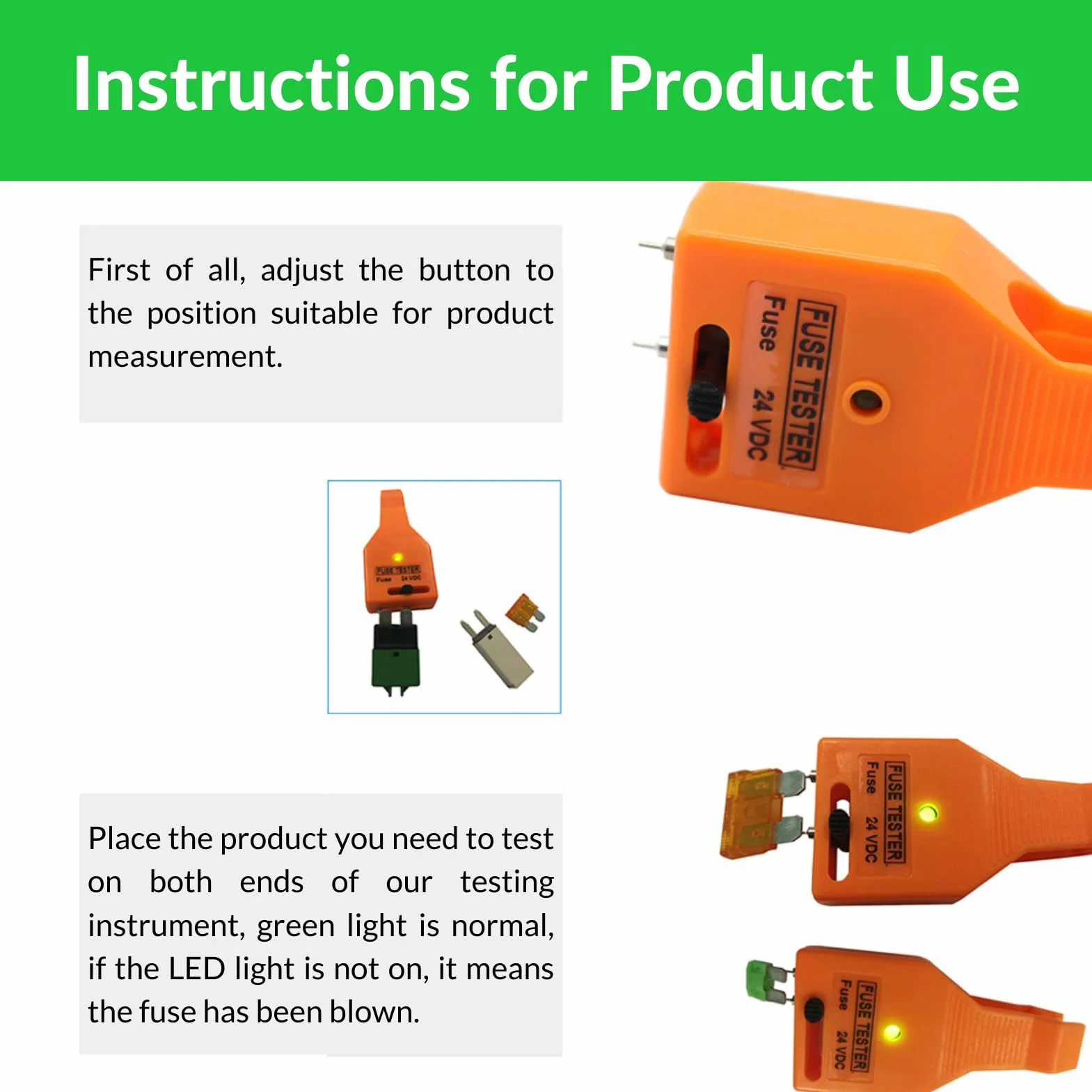 Jadeshay Tester Fusibili DC 24V Auto Multifunzionale con Indicatore LED per Fusibili Mini Standard e Grandi
