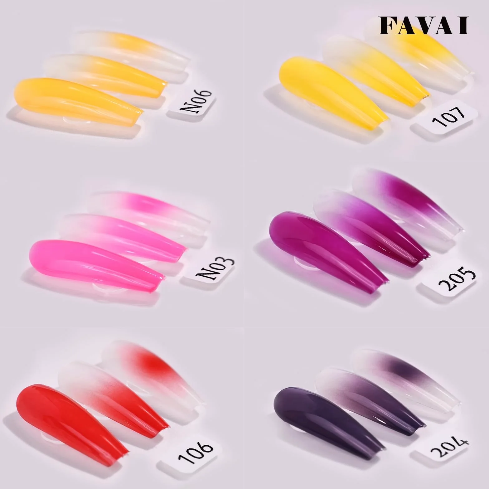 FAVAI Airbrush Gel Nail Polish – MIX G, 12 colori smalto gel aerografo, 12 x 15 ml per sgrassare le unghie, French Manicure, senza diluizione, senza TPO, Baby Boomer