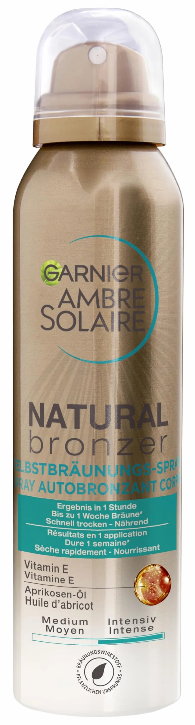 Garnier Ambre Solaire - Spray autoabbronzante per un'abbronzatura naturale con estratto di albicocca (testato dermatologicamente), 1 confezione da 150 ml