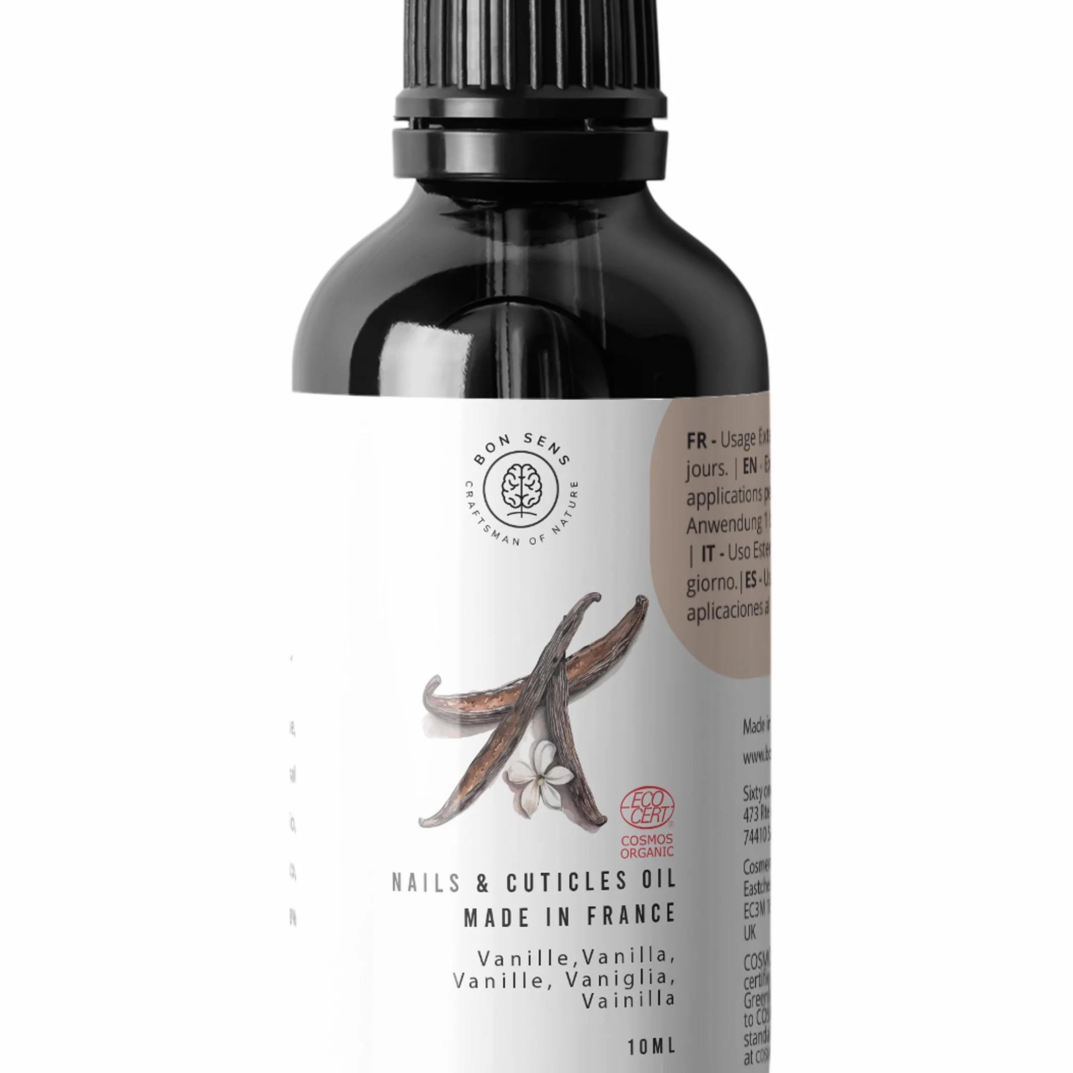 Olio Cuticole Unghie BIO – Trattamento Nutriente & Riparatore arricchito con Vitamina E per Mani e Piedi – Manicure – 100% Naturale, Biologico e Vegan – Cosmos Organic – Gusto Vaniglia