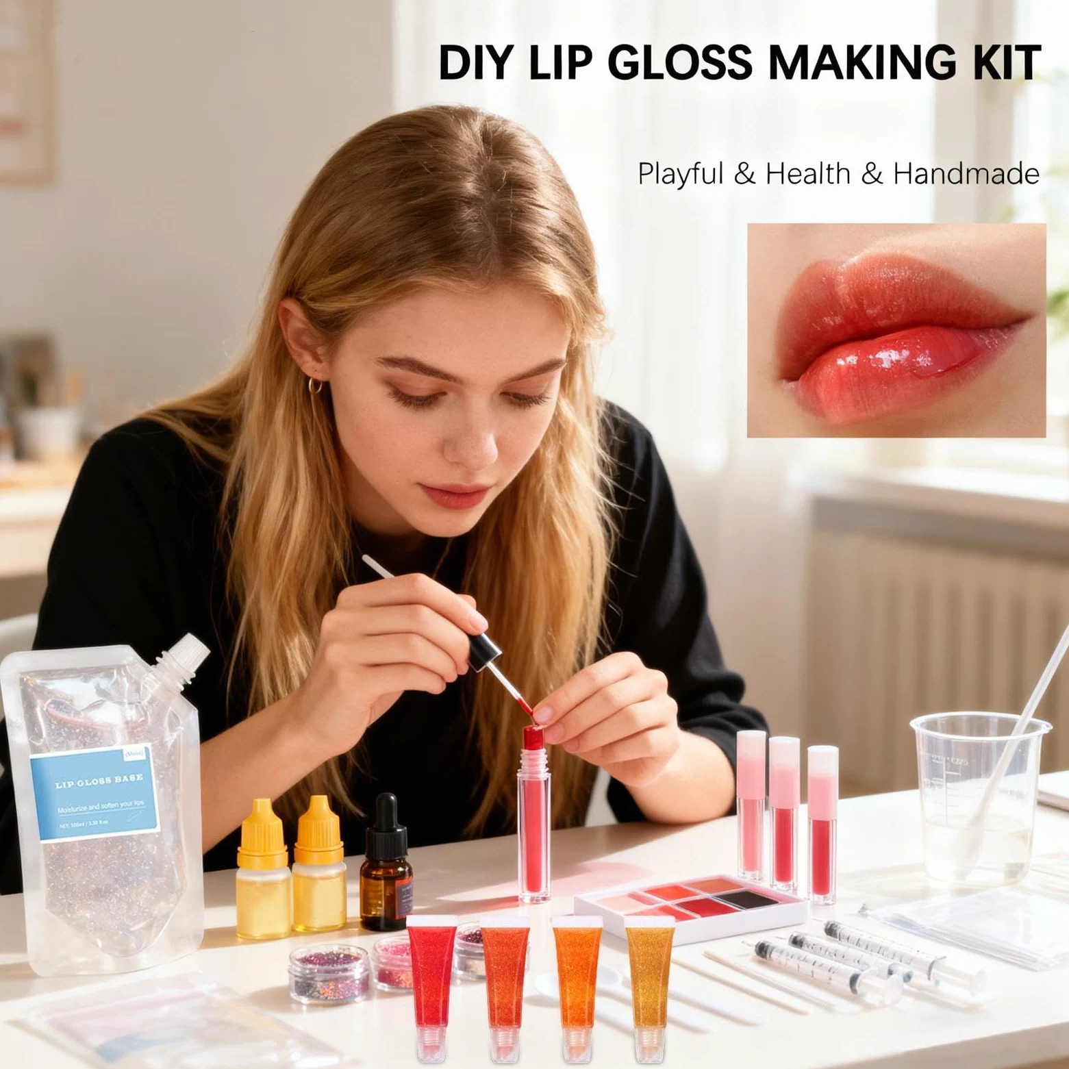 Kit per Creare Gloss Labbra Fai da Te Set Artigianale di Gloss Labbra | Kit Fai Da Te Per Creare Il Lucidalabbra Per Donne Ragazze Amanti Del Trucco Principianti Adolescenti Principesse