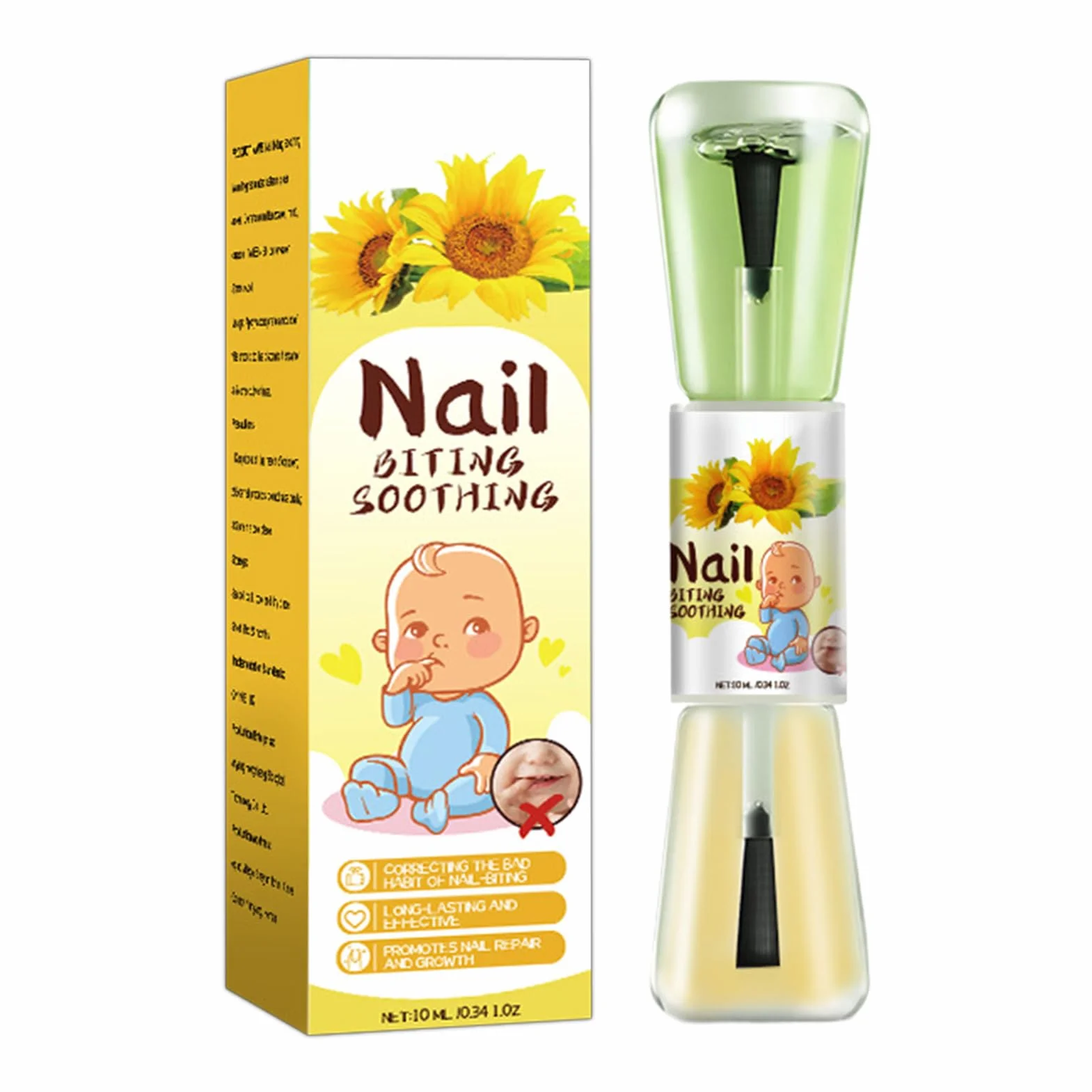 Smalto Per Unghie Toddler 10 Ml - Smalto Liquido Per La Cura Delle Unghie Al Gusto Amaro Alle Erbe, Smalto Per Prevenire Il Morso Delle Unghie Dei Bambini | Uso Giorno E Notte Per Bambini