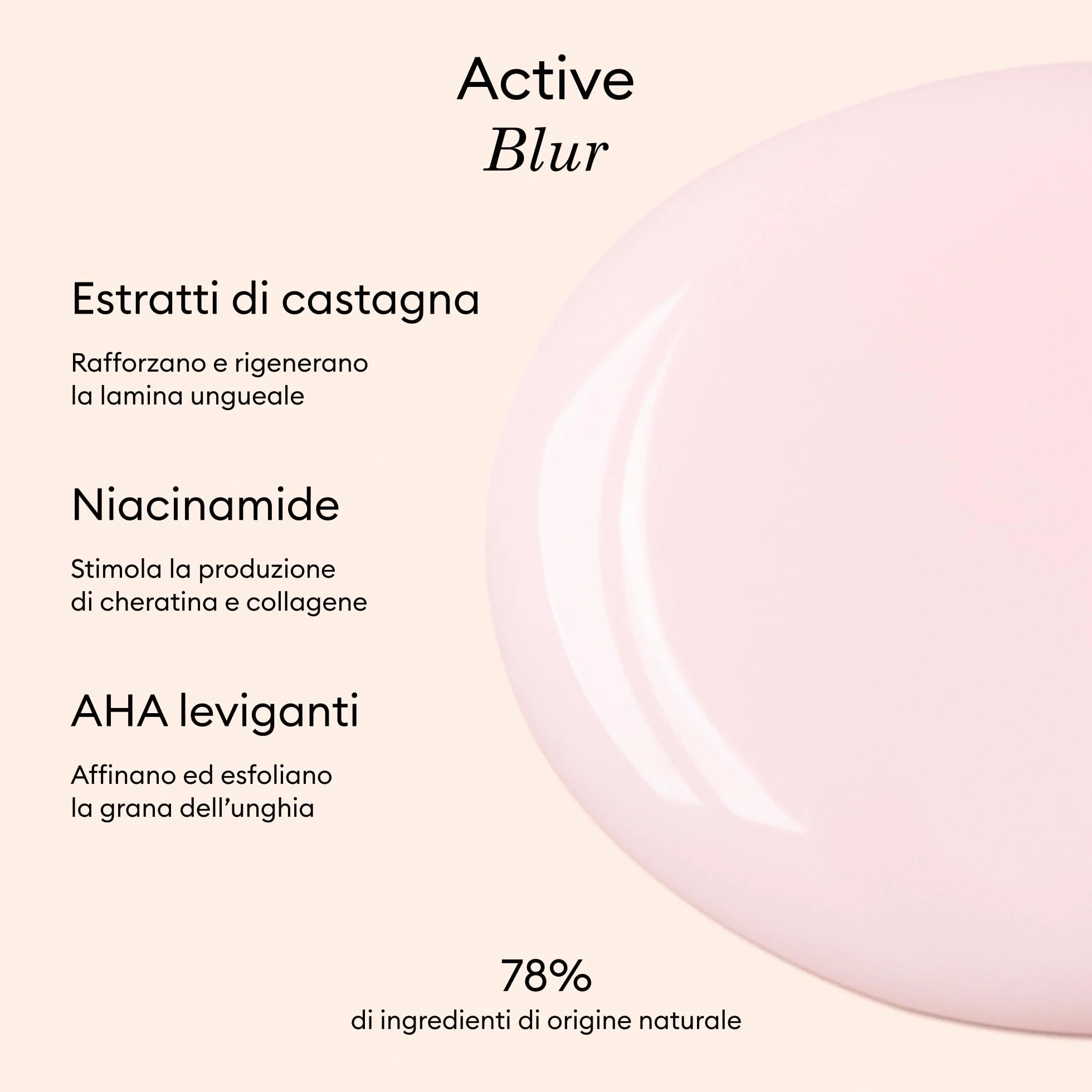 Manucurist Active Blur™ Smalto Rinforzante Unghie Fragili Effetto Blur Trasparente Rosa Cipria Opaco Smalti per Nails Senza Lampada Nails Care Ingredienti Naturale Vegan