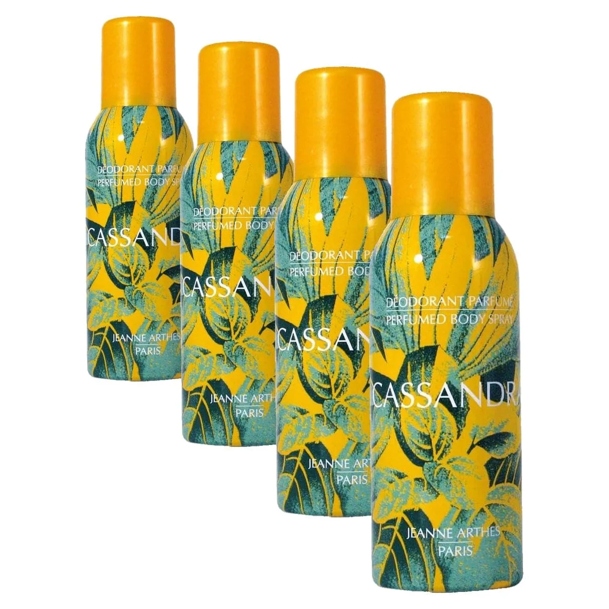JEANNE ARTHES - Deodorante Donna Cassandra - Spray profumato - Fragranza Bergamotto Rosa - 150 ml (Confezione da 4)