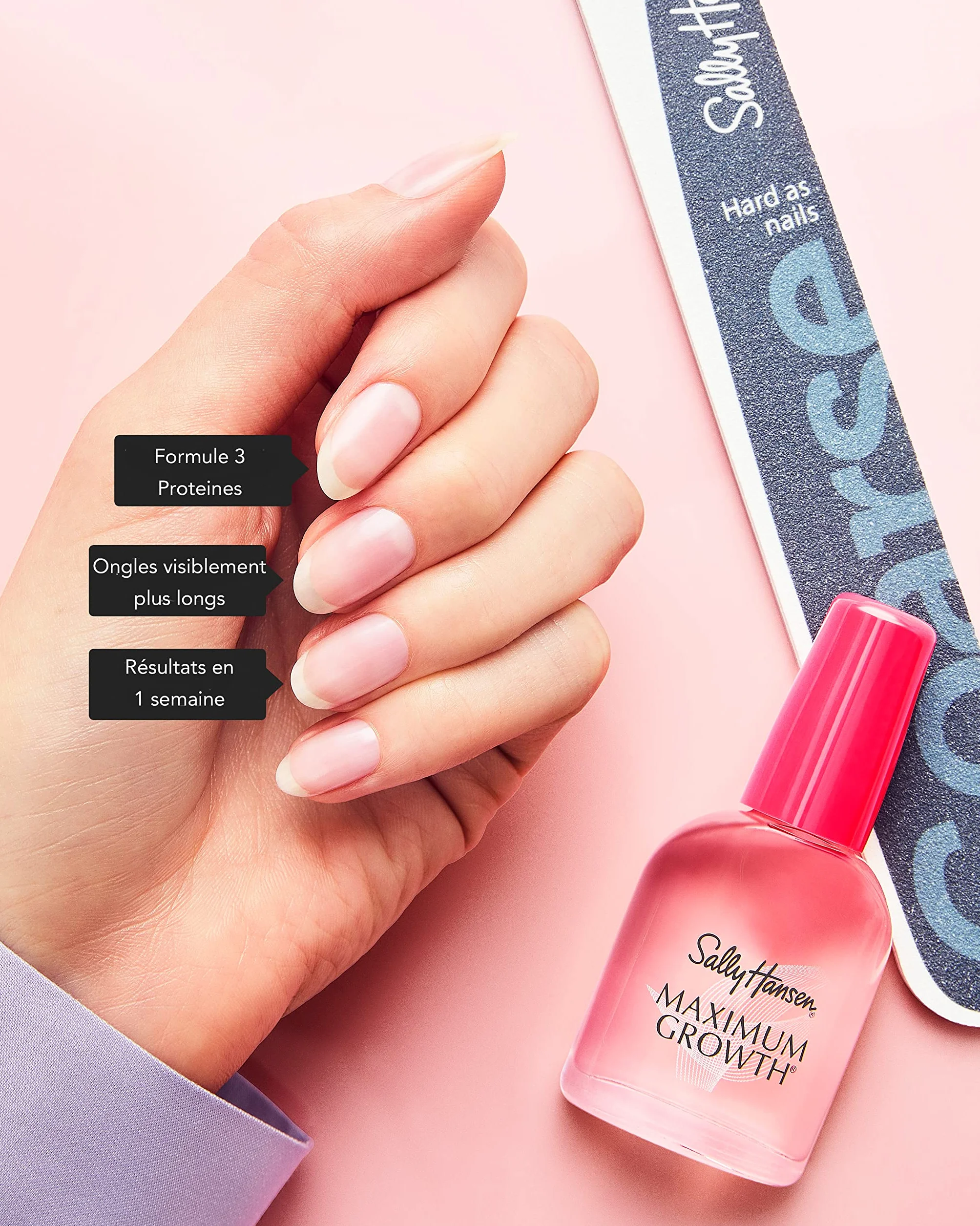 Sally Hansen Maximum Growth, Smalto Trattamento Allungante E Rinforzante Per Unghie Deboli, 13.3 ml, Confezione da 1