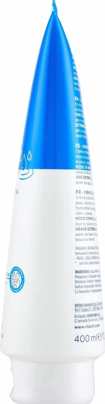 Rilastil Crema Base, Crema Idratante per Viso e Corpo, Senza Profumo, per Pelle Secca e Molto Secca, Adatta a Tutta la Famiglia, 400 ml