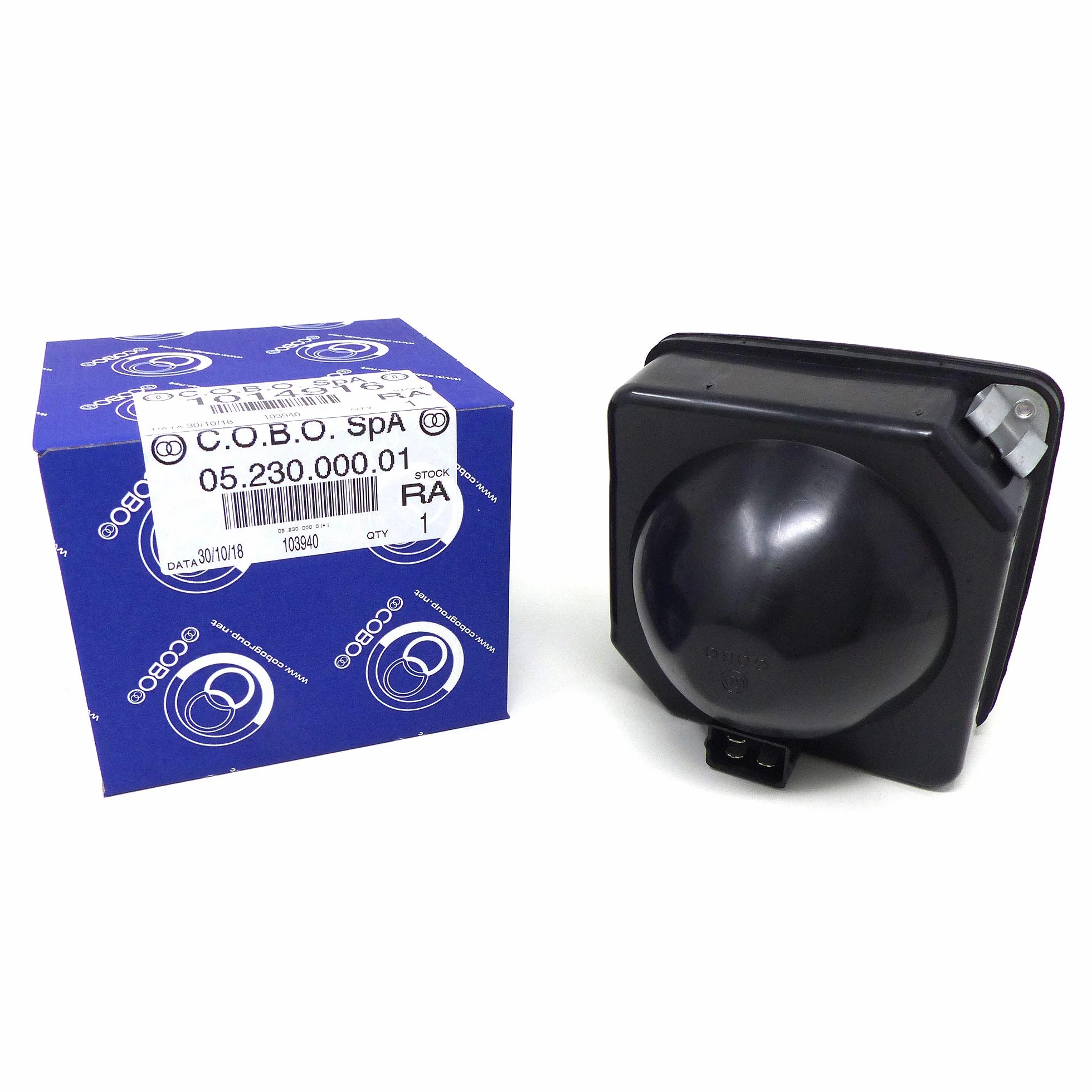 Faro COBO Anteriore Quadrato Telaio Nero per Trattore a 2 Luci