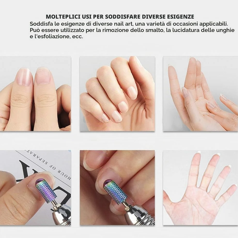10pcs Fresa per Unghie Professionale, Cuticole Remover Set di Punte per Smerigliatura di Nail Art per Unghie Morte Rimozione Punte Trapano per Unghie Levigatura Set di Punte per Lucidatura Set