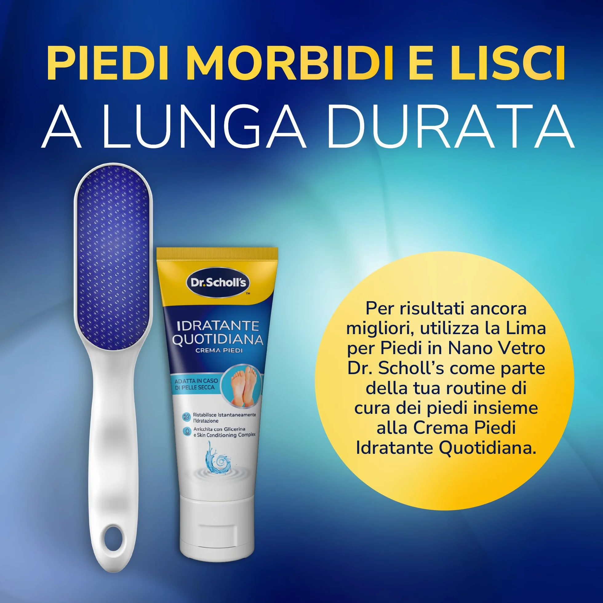 Dr. Scholl's Crema Hydration Boost, Crema Piedi Arricchita con Urea, Glicerina e Skin Conditioning Complex per Idratare la Pelle Secca Idratazione Profonda per Piedi più Morbidi e Lisci, 75ml