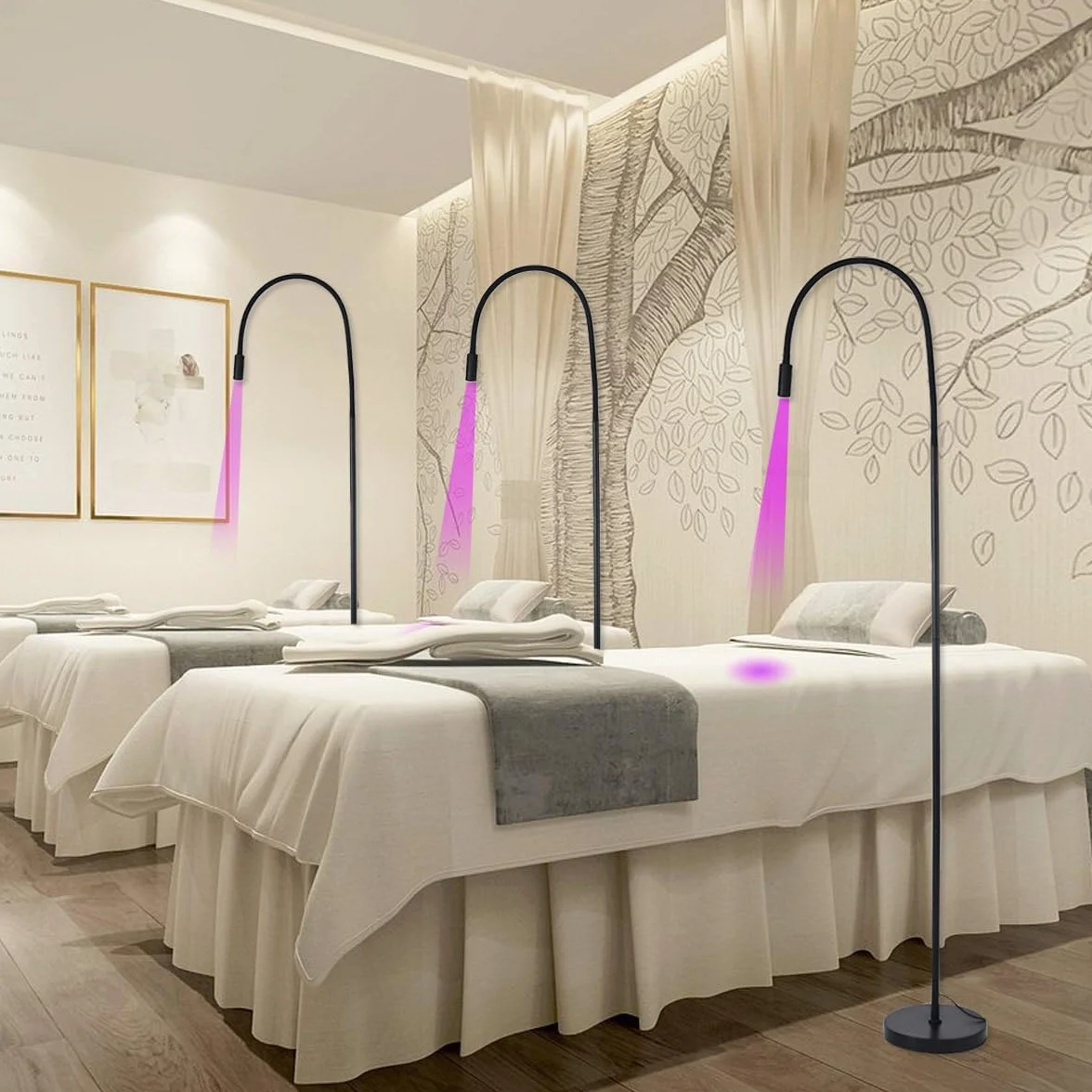 Lampada Uv Per Polimerizzazione Colla, Lampada Per Estensione Ciglia Uv Led + Benda Sull'Occhio + Occhiali + Interruttore A Pedale, Dimensione Spot Regolabile,Colla Polimerizza In 1-3 Secondi,White