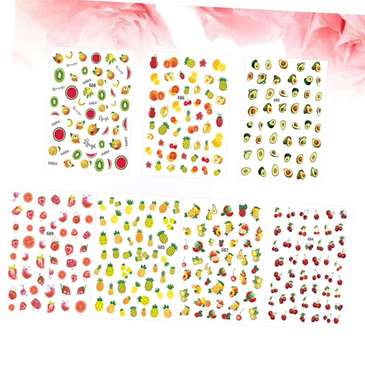 FOMIYES 3 Set Di Adesivi Per Nail Art Adesivi Con Design Di Frutta 3d Per Unghie Per Donne E Ragazze 12 Fogli*3