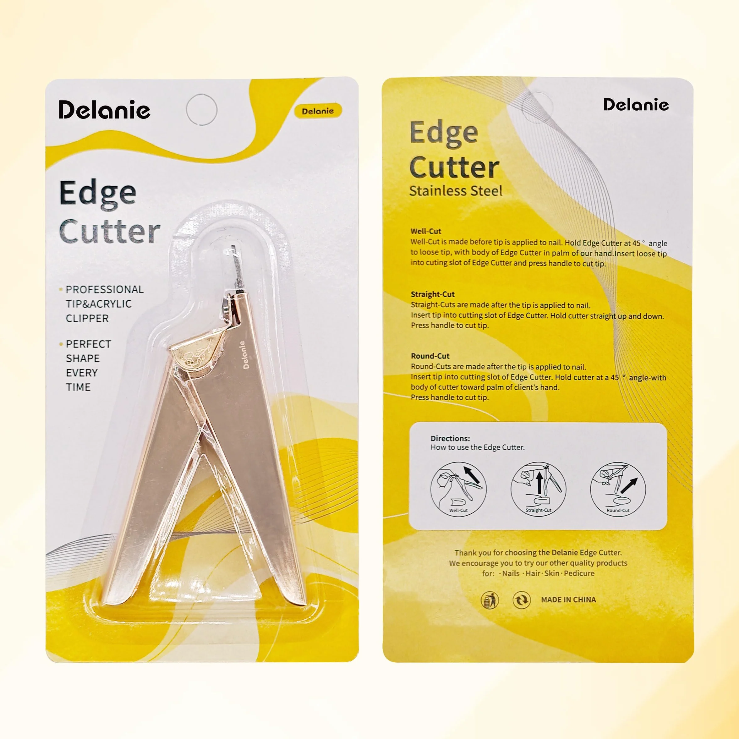 Delanie Tagliaunghie professionale in acciaio inox, strumento per manicure