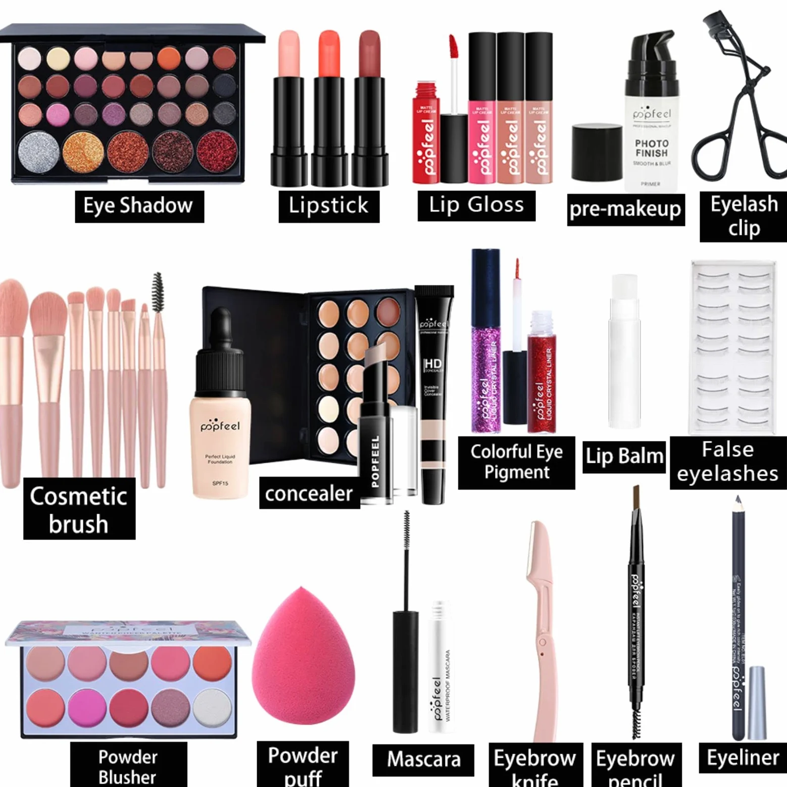 Kit per il Trucco di Bellezza, Set di Trucchi Completo Trousse di Trucchi Palette Ombretti Correttore Fard Cosmetics Astuccio per il Trucco Palette Trucchi per Occhi, Viso e Labbra #4