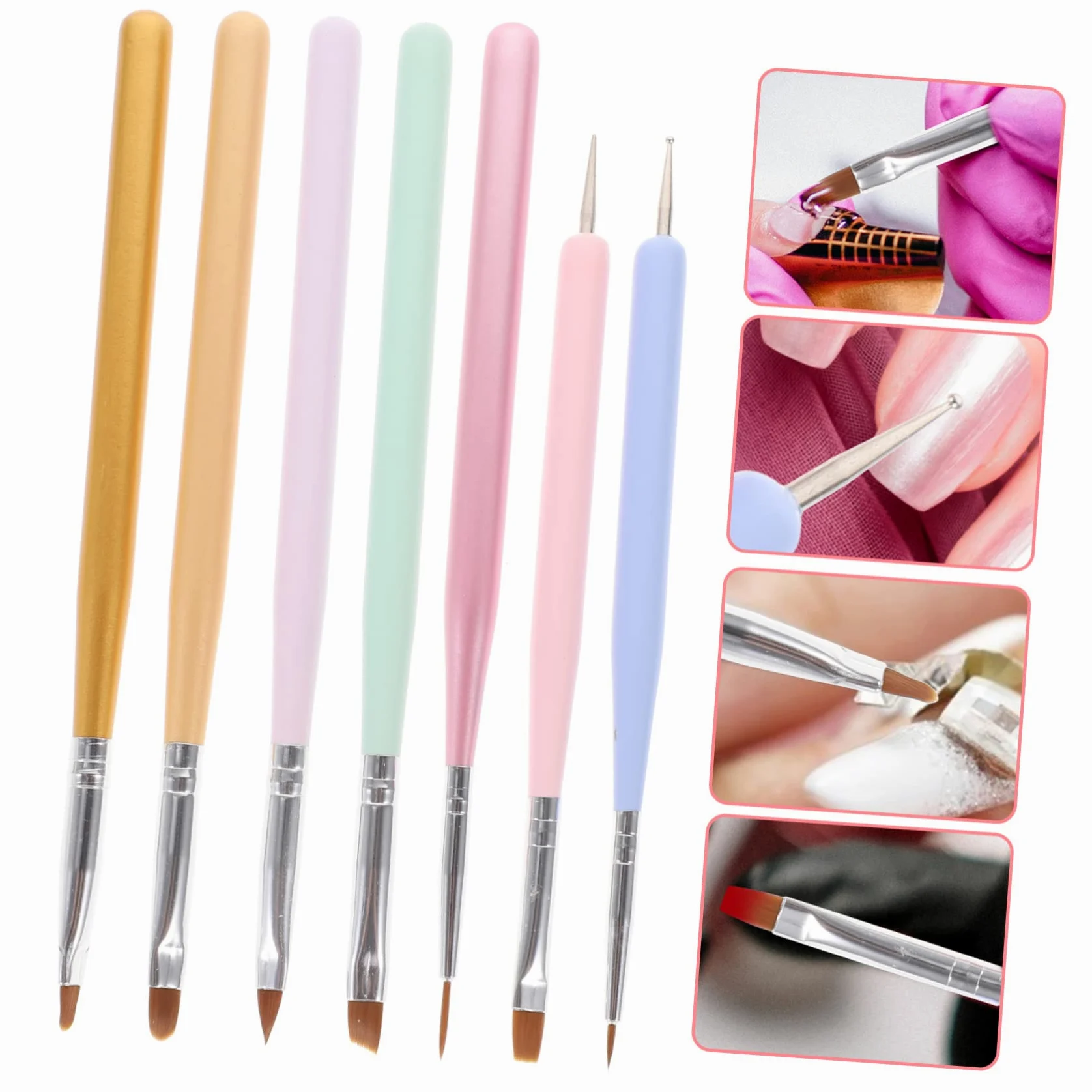 minkissy 35pezzi Pennelli Per Nail Art Pennelli Per Manicure Multiuso Con Manico Strumenti Per Decorazioni Unghie Perfetti Per Professionisti e Fai Da Te