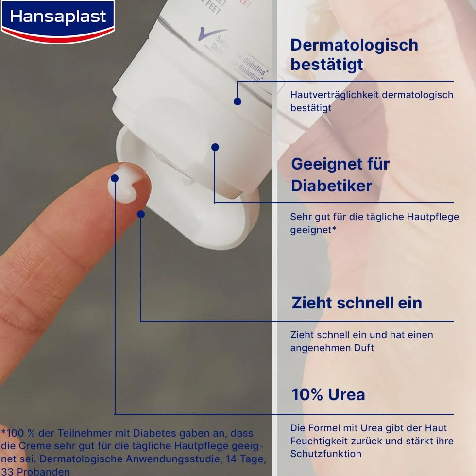 Hansaplast Crema rigenerante per piedi (100 ml), cura dei piedi con urea per piedi secchi e ruvidi, idratante protegge dalla formazione di calli