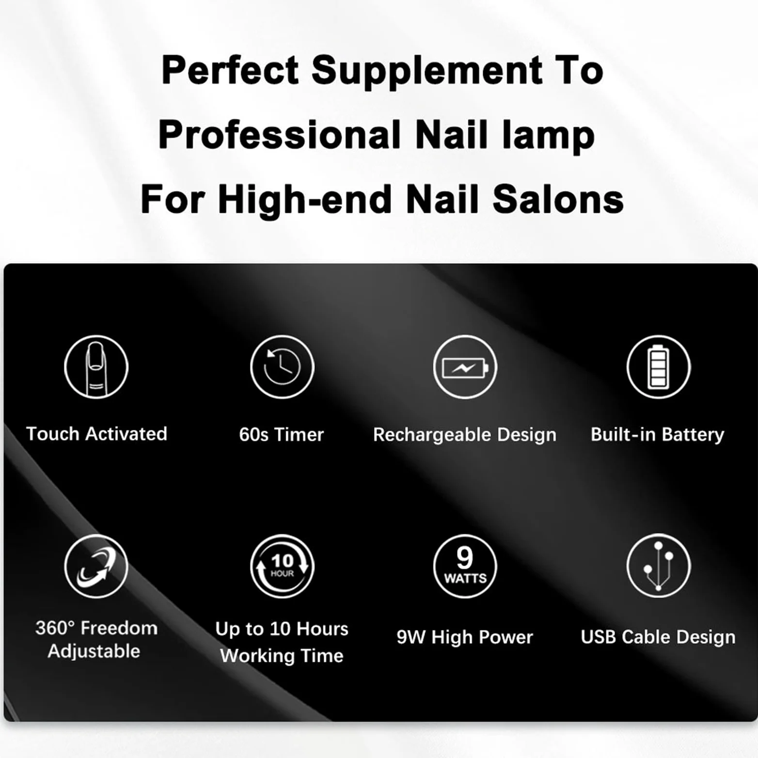 Lampada UV per Unghie, asciugatore per Unghie LED per Unghie | Asciugatrice portatile a luce rossa 9w ricaricabile con base da tavolo per smalto in gel