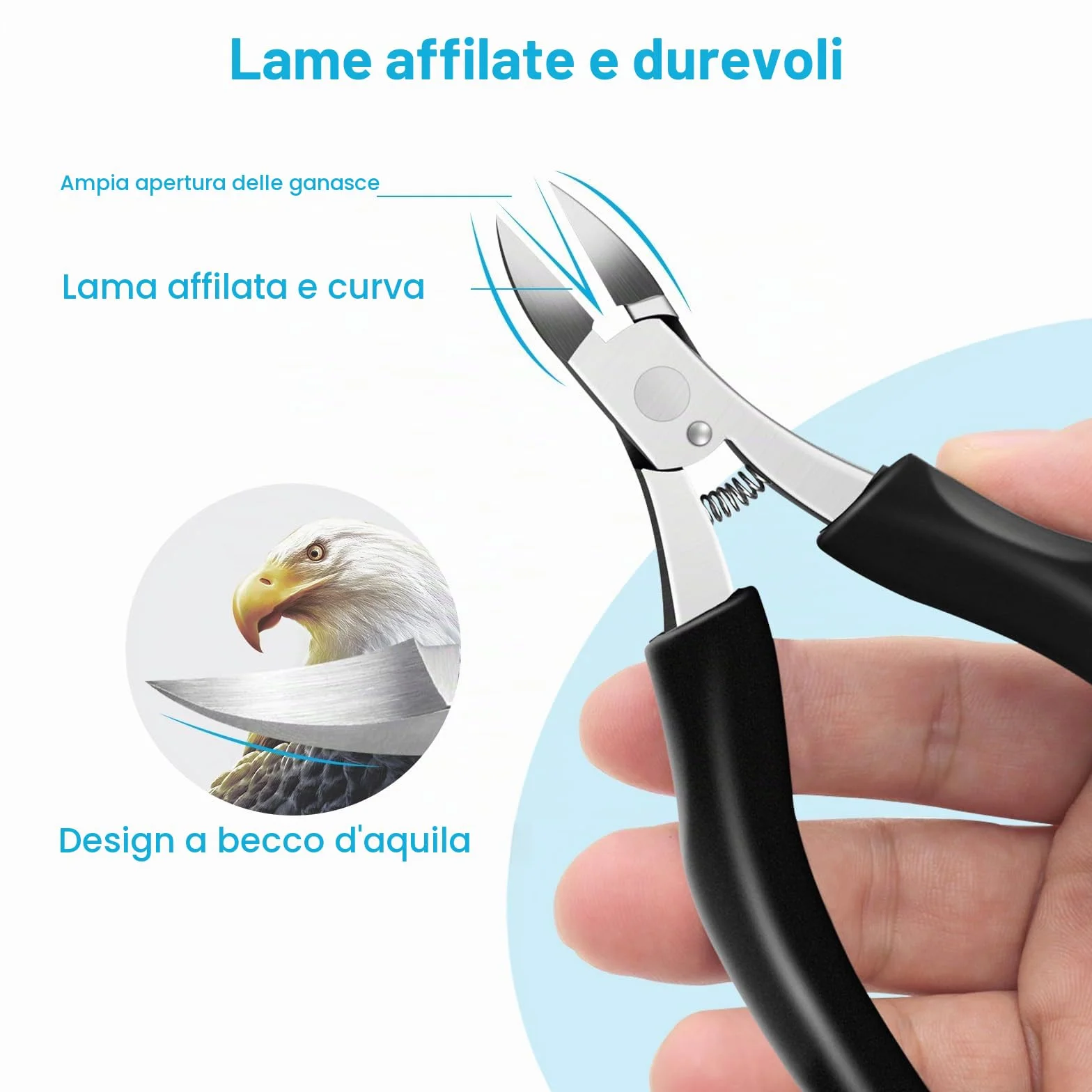 SURFOU Tagliaunghie Professionale in Acciaio Inox per Unghie Incarnite e Spesse z Remover Pelle Morta