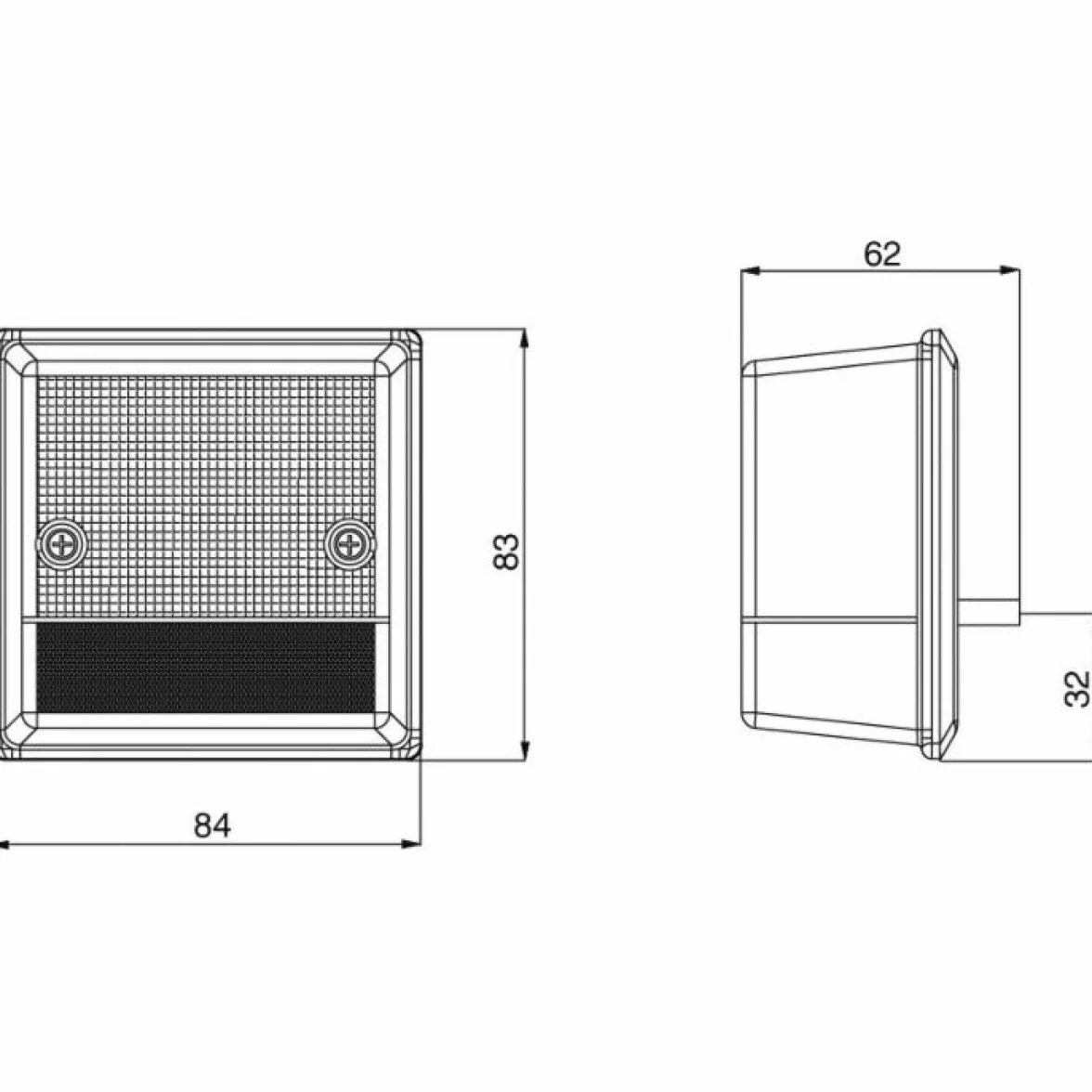 Fanale Anteriore per Trattore 84x83 mm Luce di Posizione Indicatore di Direzione Fissaggio Viti Made in Italy