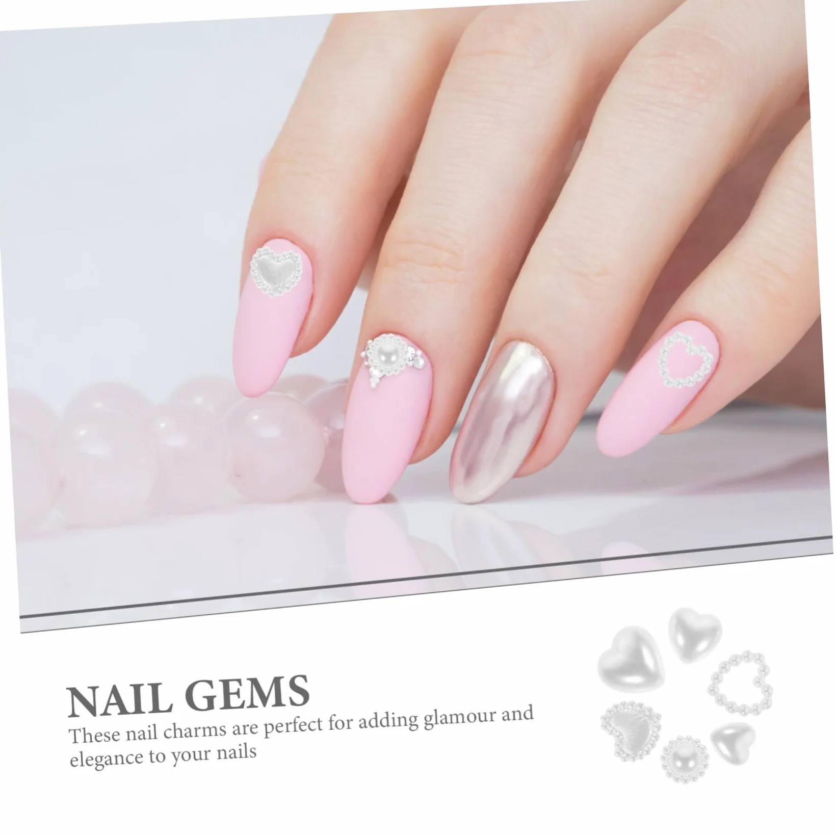 5 Pezzi 1 Accessori Per Unghie Di Perle Arte Unghia Gioielli Per Manicure Ciondoli Per Unghie Da Donna Forniture Per Unghie Bianca Plastica