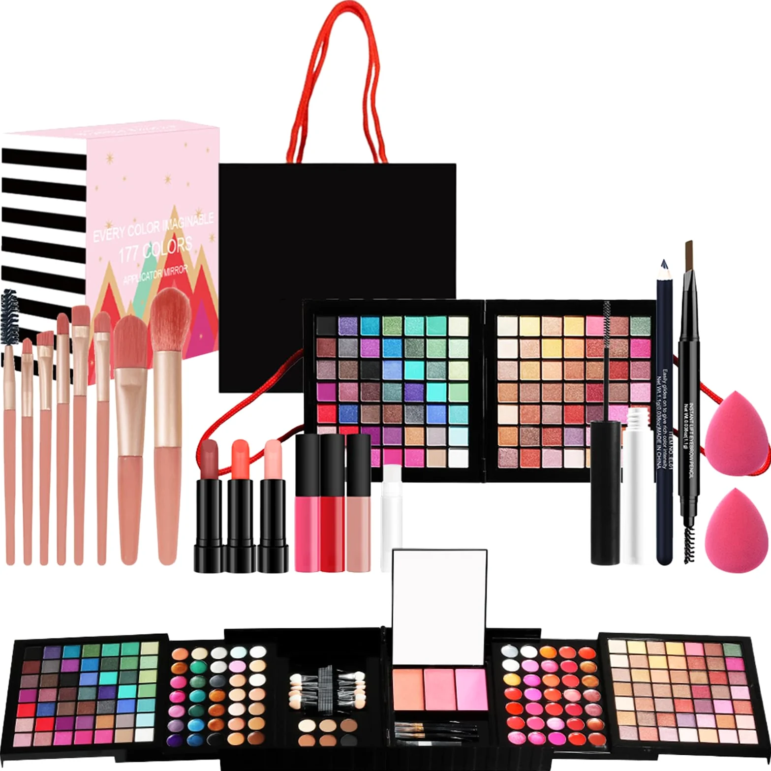 Kit trucco per donna Kit completo, trucco completo - professionale | Set di cosmetici per donne e principianti, kit per startup