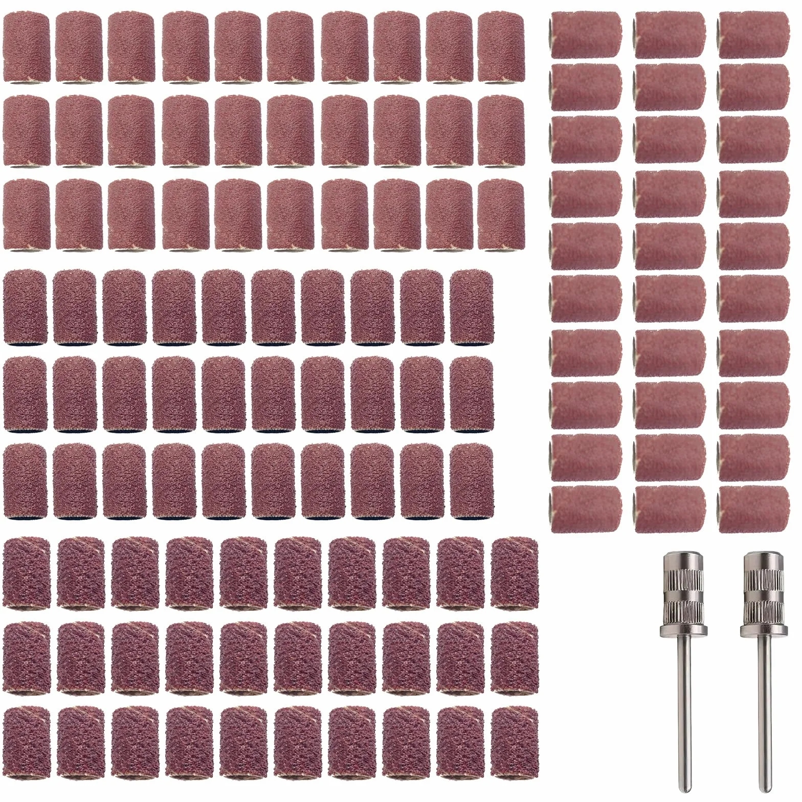 120 Pezzi Manicotti Levigatura Unghie 80/120/180/240 Grana per Pedicure Manicure,2 Punte Fresa Unghie,Accessori Ricambi