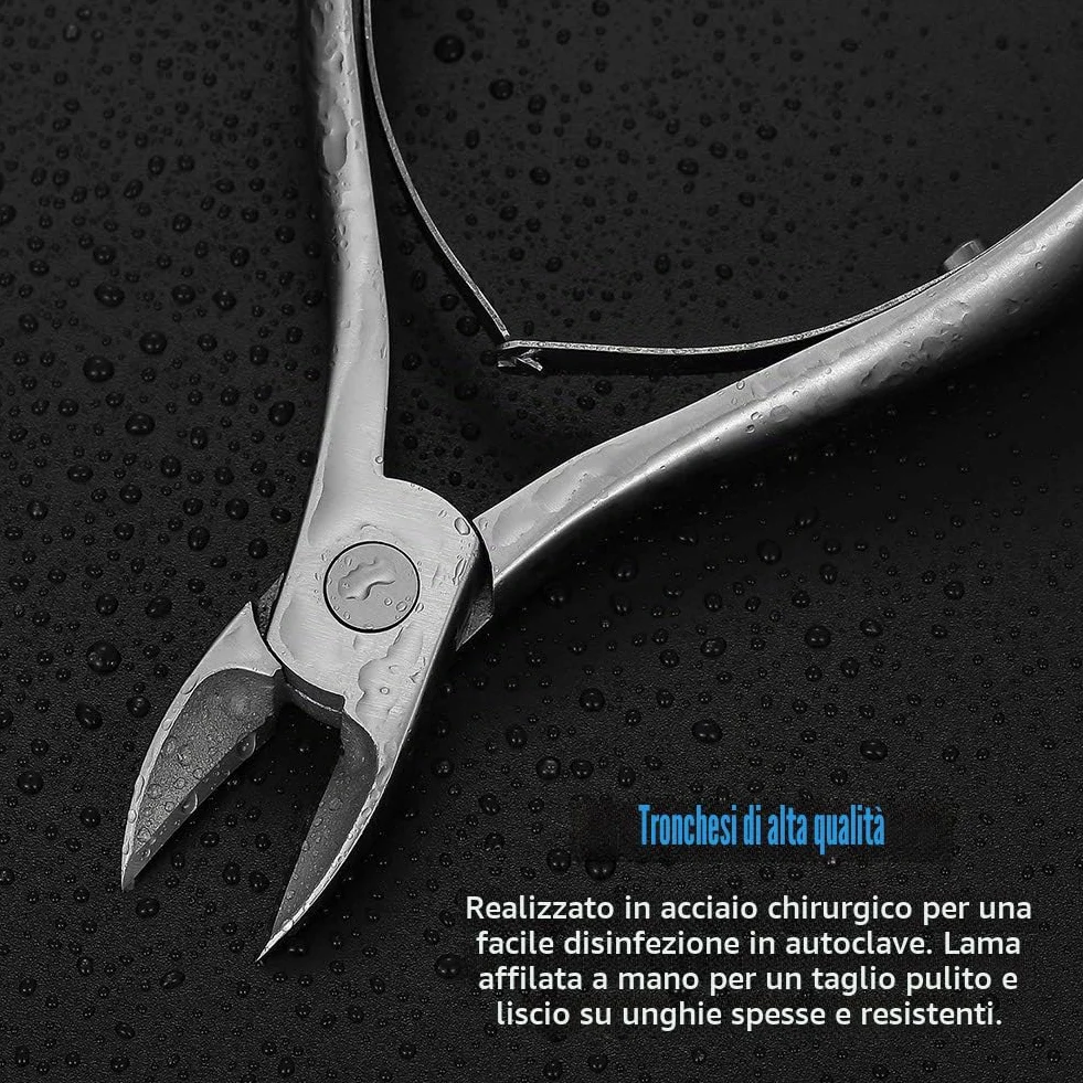 FERYES Tagliaunghie per Unghie Spesse, Funghi o Unghie Incarnite - Heavy Duty 4R13 in Acciaio inox -Tronchesino per Unghia Ingrossate per Uomini,Donne, Anziani, Adulti,FL-N200, Argento
