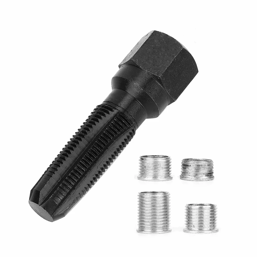 Tyenaza M14 x 1,25 Kit di Riparazione Filetti Helicoil Candele, 14mm Attrezzo per Riparazione Filettatura Foro Candela in Acciaio