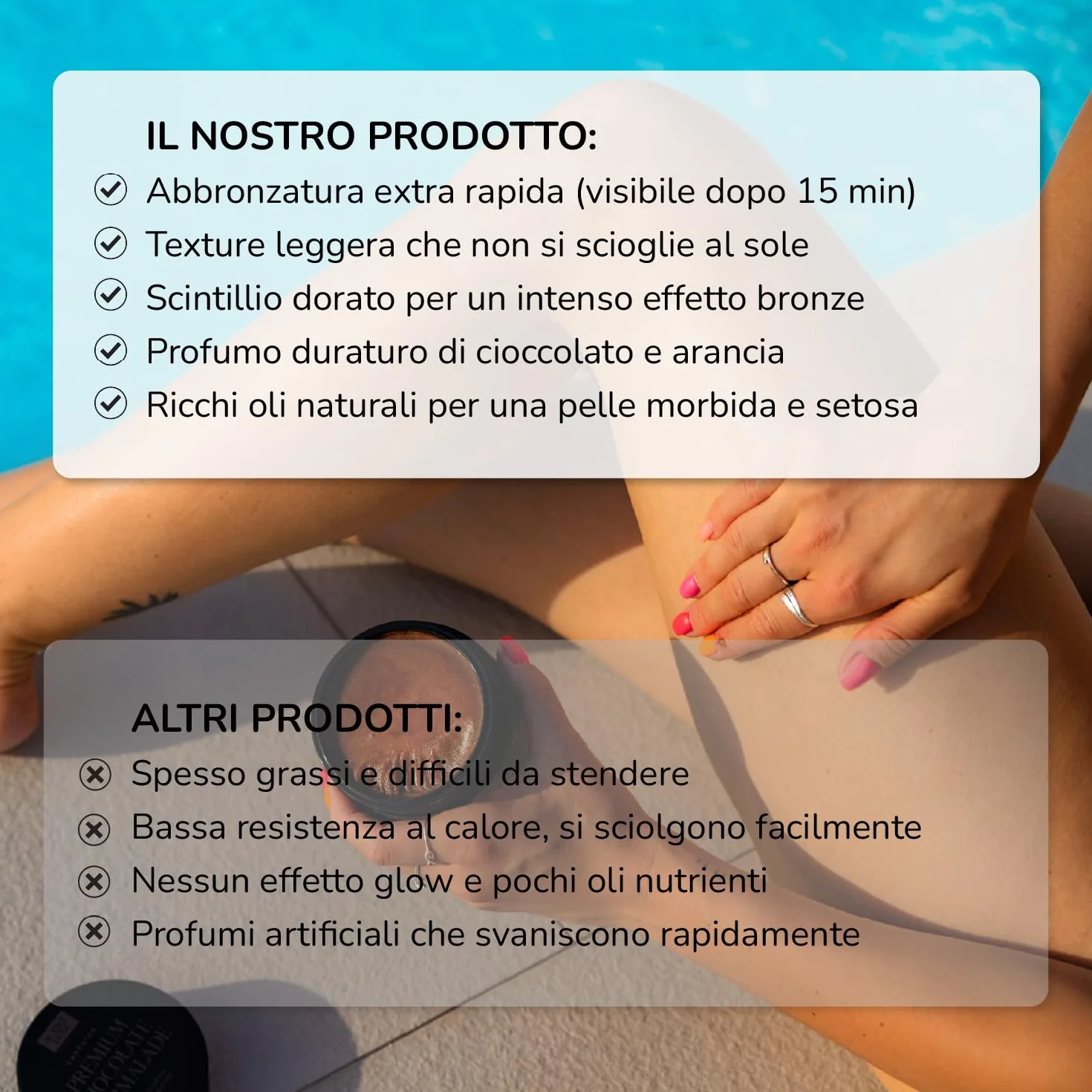 Active Luxe Marmellata di Cioccolato Premium – Crema Abbronzante Rapida con Carota e Olio d'Oliva – Crema Abbronzante Corpo per un Teint Più Scuro (200 ml)