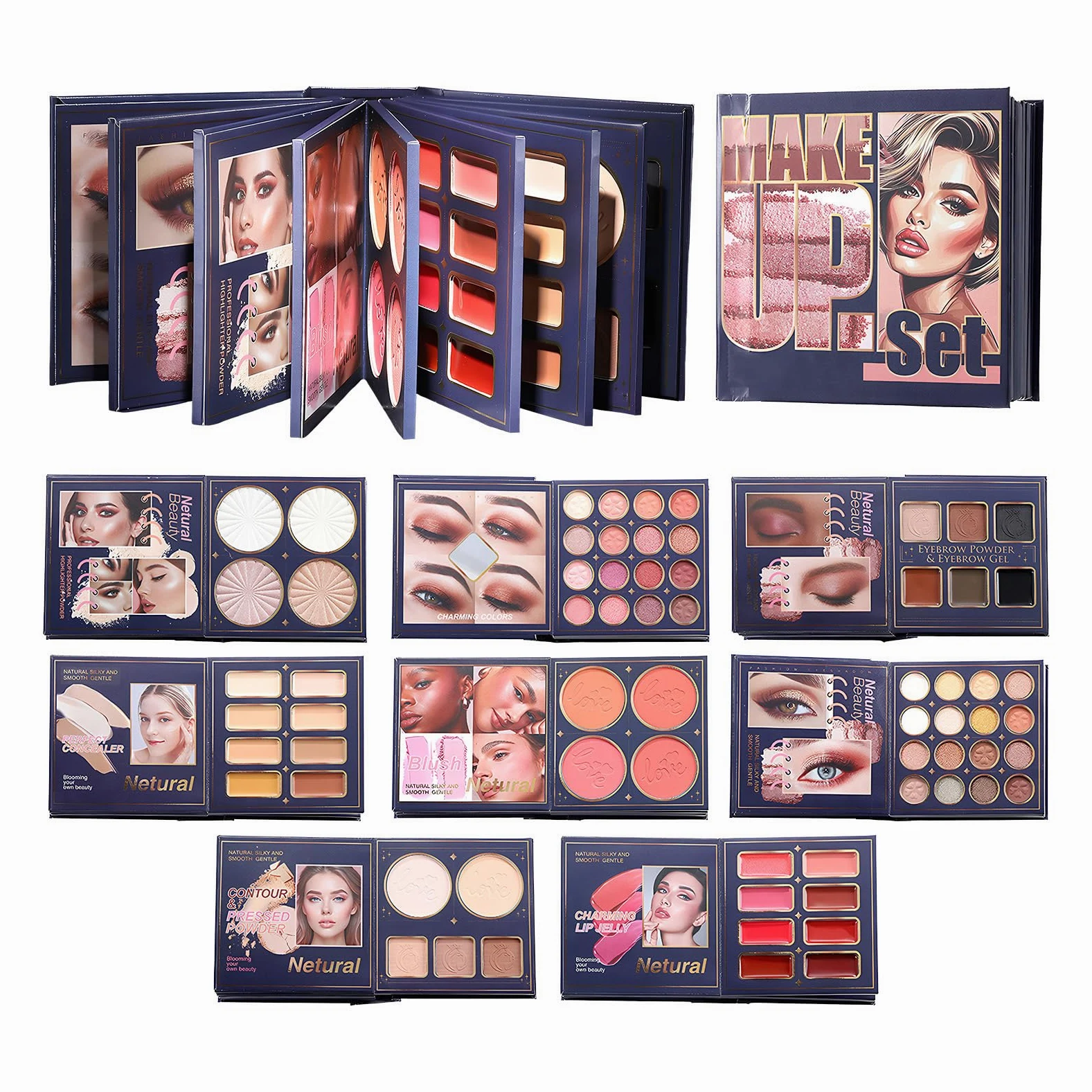 Palette di Ombretti Effetto Lunga Tenuta Fard Corrector Contorno | Trucco in Polvere per Blush e Occhi Per Donne Ragazze Adolescenti Compleanno Vacanza Matrimonio