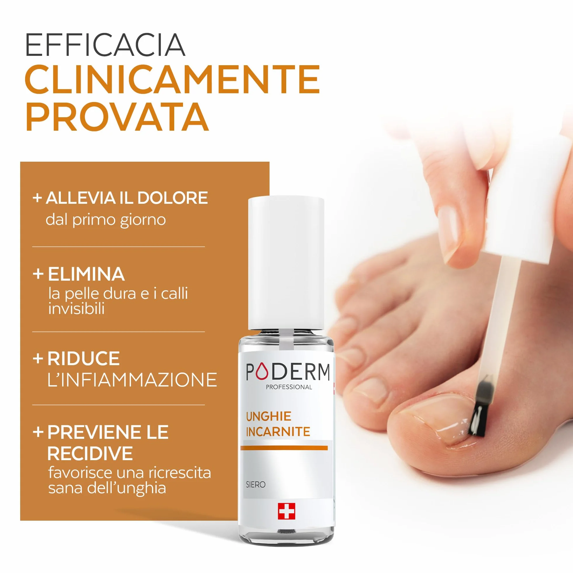 PODERM unghie incarnite piedi trattamento professionale SWISS MADE
