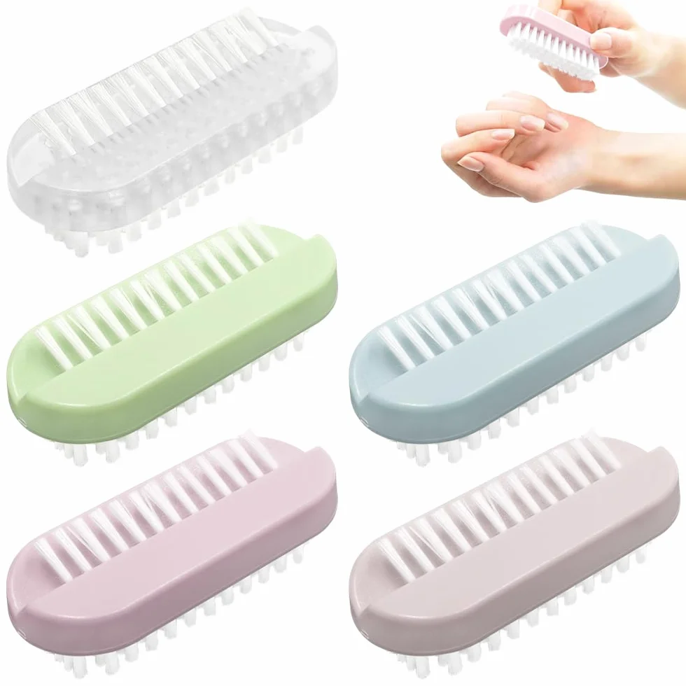 5 Pezzi Spazzola per Unghie Mani Tromba Fronte-retro Spazzolino Unghie Setole dure per Pulizia Delle Mani e Delle Unghie dei Piedi