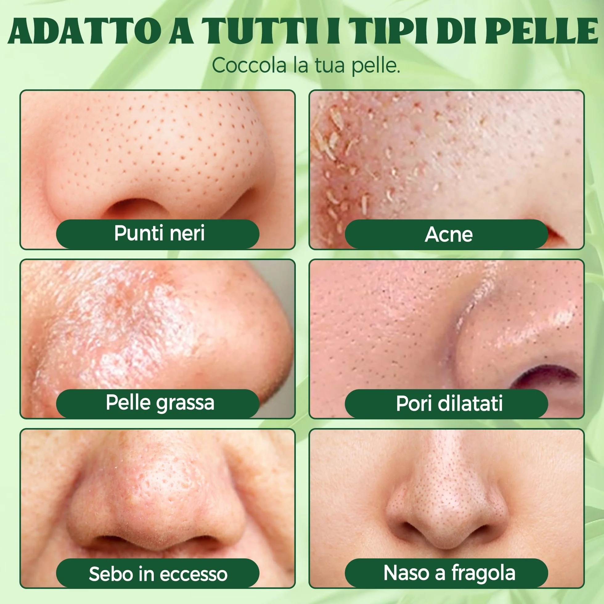Cerotti Punti Neri, 80 Strisce Punti Neri Naso Carbone di Bambù per Una Pulizia Profonda, Punti neri Rimozione e Sblocca i Pori, Adatte a Tutti i Tipi di Pelle, Per Uomini e Donne