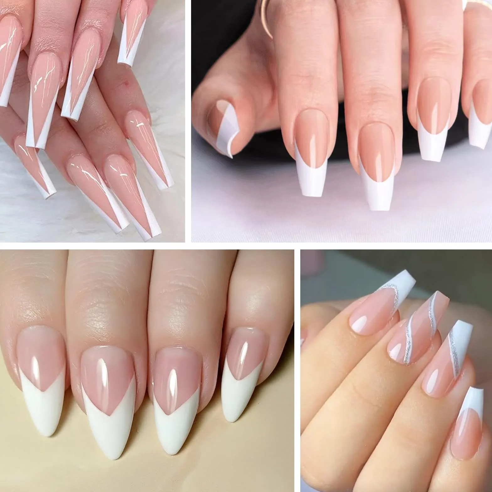 36 fogli per manicure francese, stencil per unghie autoadesive, timbri per unghie, guide francesi, per manicure, decorazione fai da te, 12 modelli