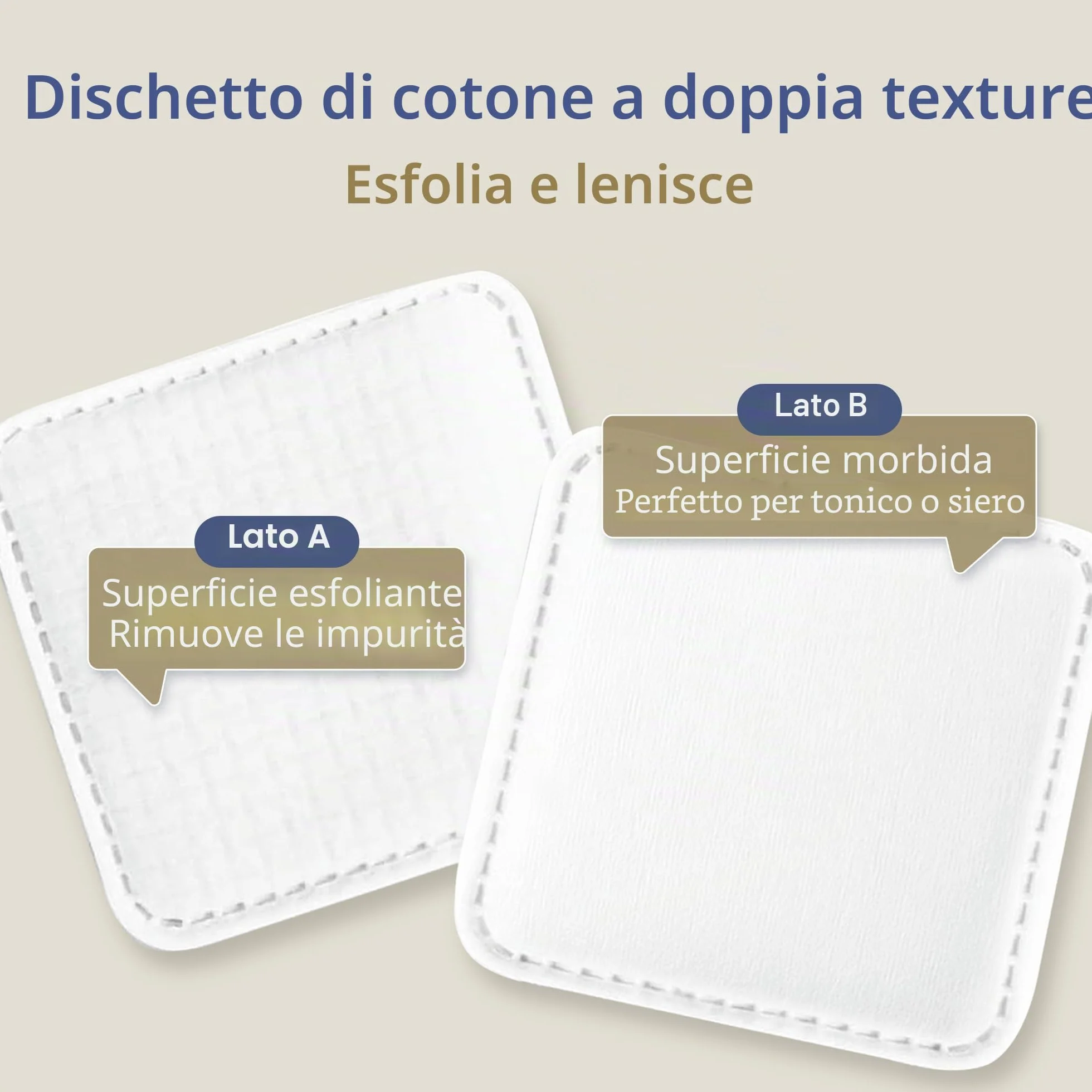 Ourmed Life Grandi dischetti di cotone per la rimozione del trucco, morbidi e privi di lanugine con design con cuciture pressate, resistenti cuscinetti struccanti per la pulizia del viso su tutti i