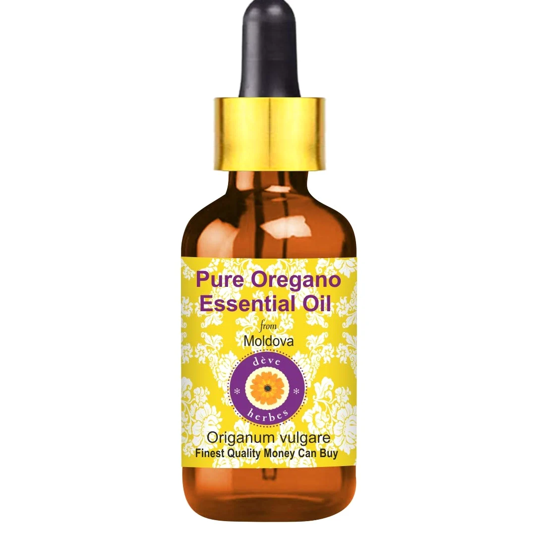 Deve Herbes Olio essenziale di origano (Origanum vulgare) con pipetta di vetro, 100% naturale qualità terapeutica, distillato a vapore per pelle sana, 50 ml