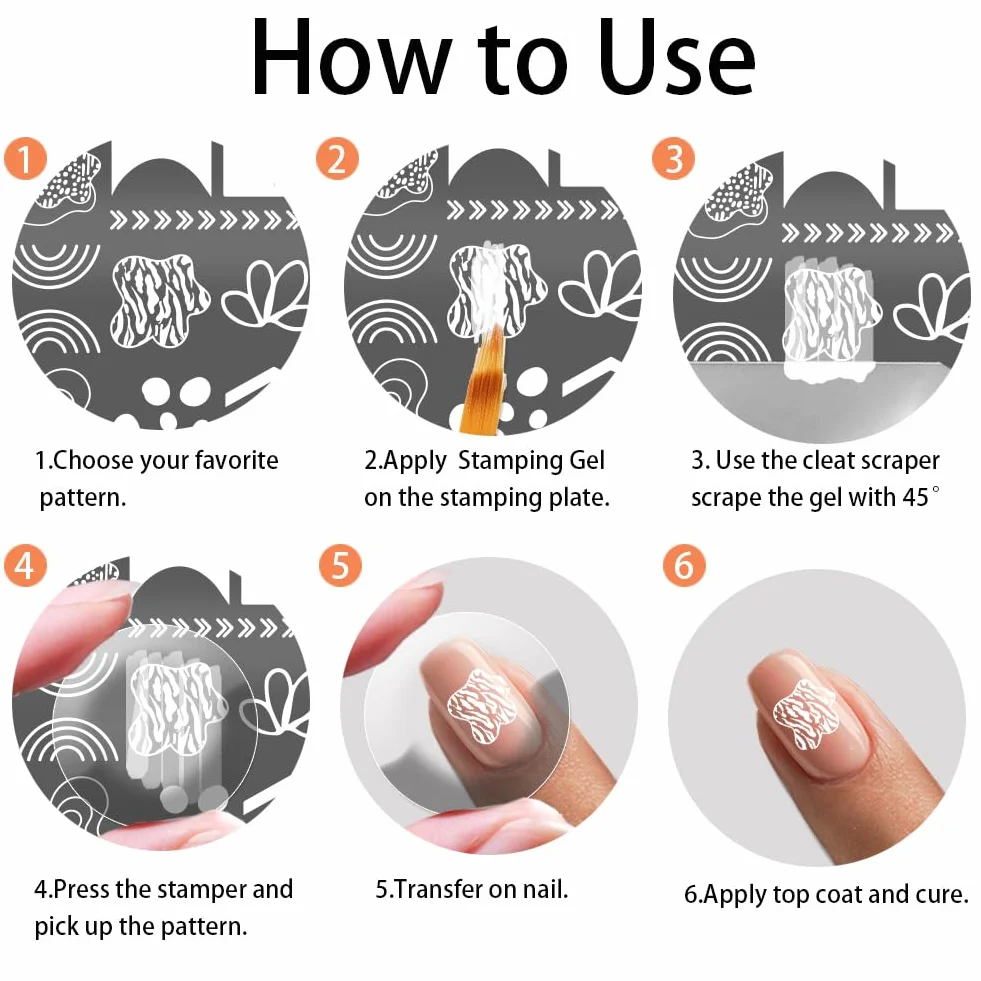 PH PandaHall 6 pz Piastre per Timbri per Unghie con Stampa Leopardata Stamping Nail Art con Texture Ad Albero Stencil per Nail Art Piastra per Immagini per Unghie per Donne Manicure Salone 12x6cm
