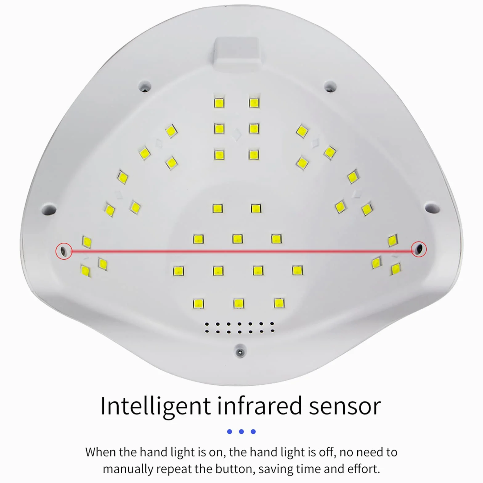ZYC 72W 36LEDS LED Lampada per Unghie Lampada per Unghie D'asciugio Dual Hands Lampada UV per polimerizzazione del Gel UV Smalto per Unghie con Movimento di Movimento per Il Salone di Manicure