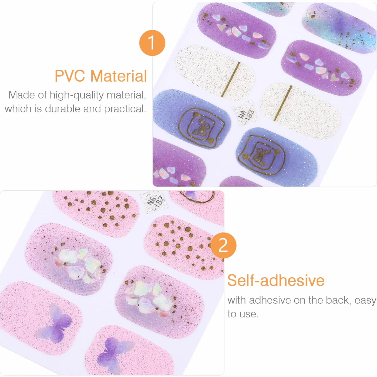 CALLARON 3 Set Adesivi per Unghie Gradiente con Decorazioni Stickers per Nail Art per Unghie Femminili Facili Applicare e Personalizzare