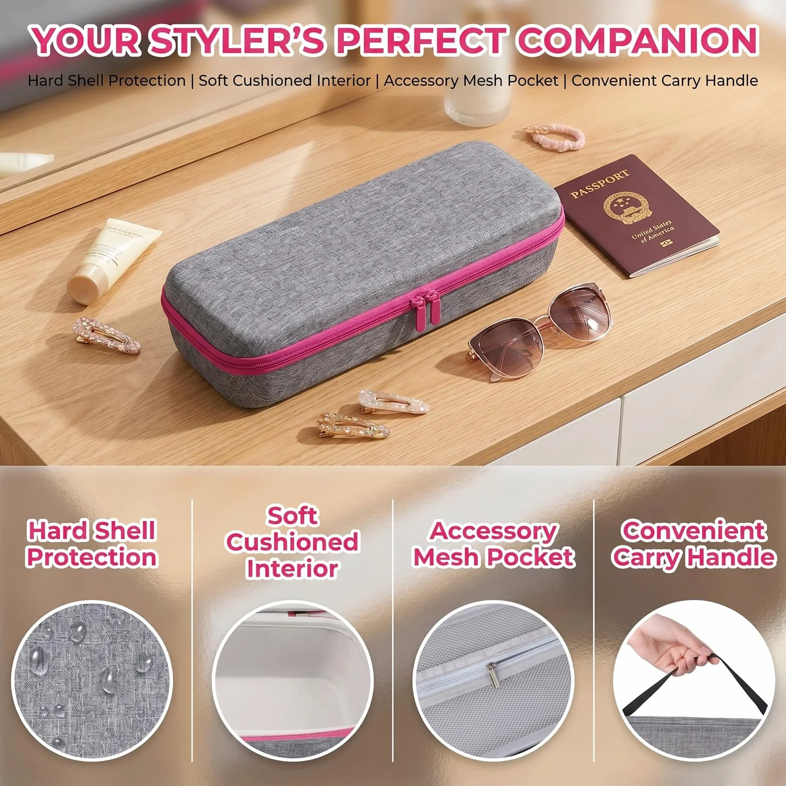 Custodia rigida da viaggio Revlon per asciugacapelli One Step Spazzola volumizzante Styler