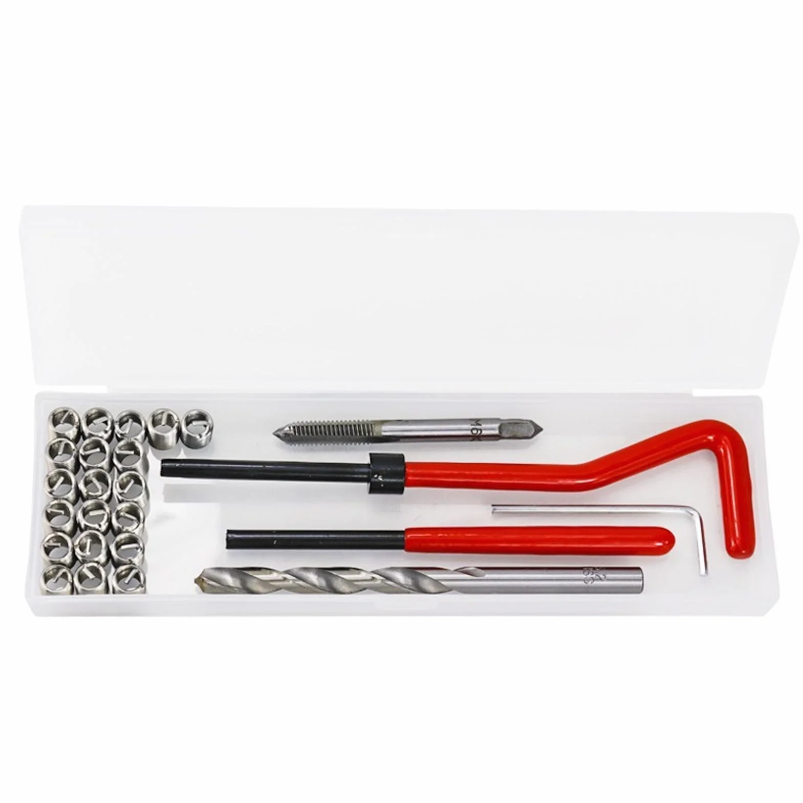 Tbest Kit di Riparazione Filettatura M4, 25 Pezzi con Scatola di Plastica