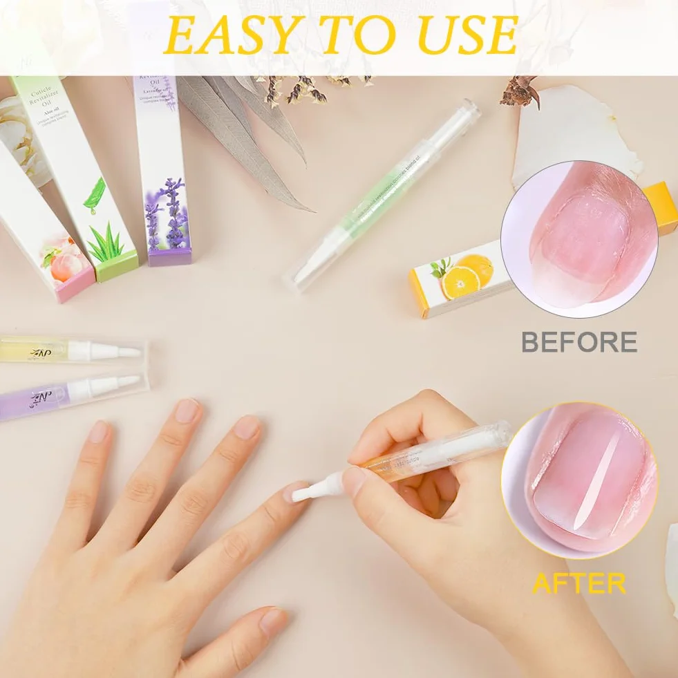LOPHE Olio per Unghie e Cuticole, 2 Pezzi Penna per Olio Set di Oli per Cuticole, Trattamento delle Unghie, Nail Moisturizer, Nail Care Pen Formula Non Grassa