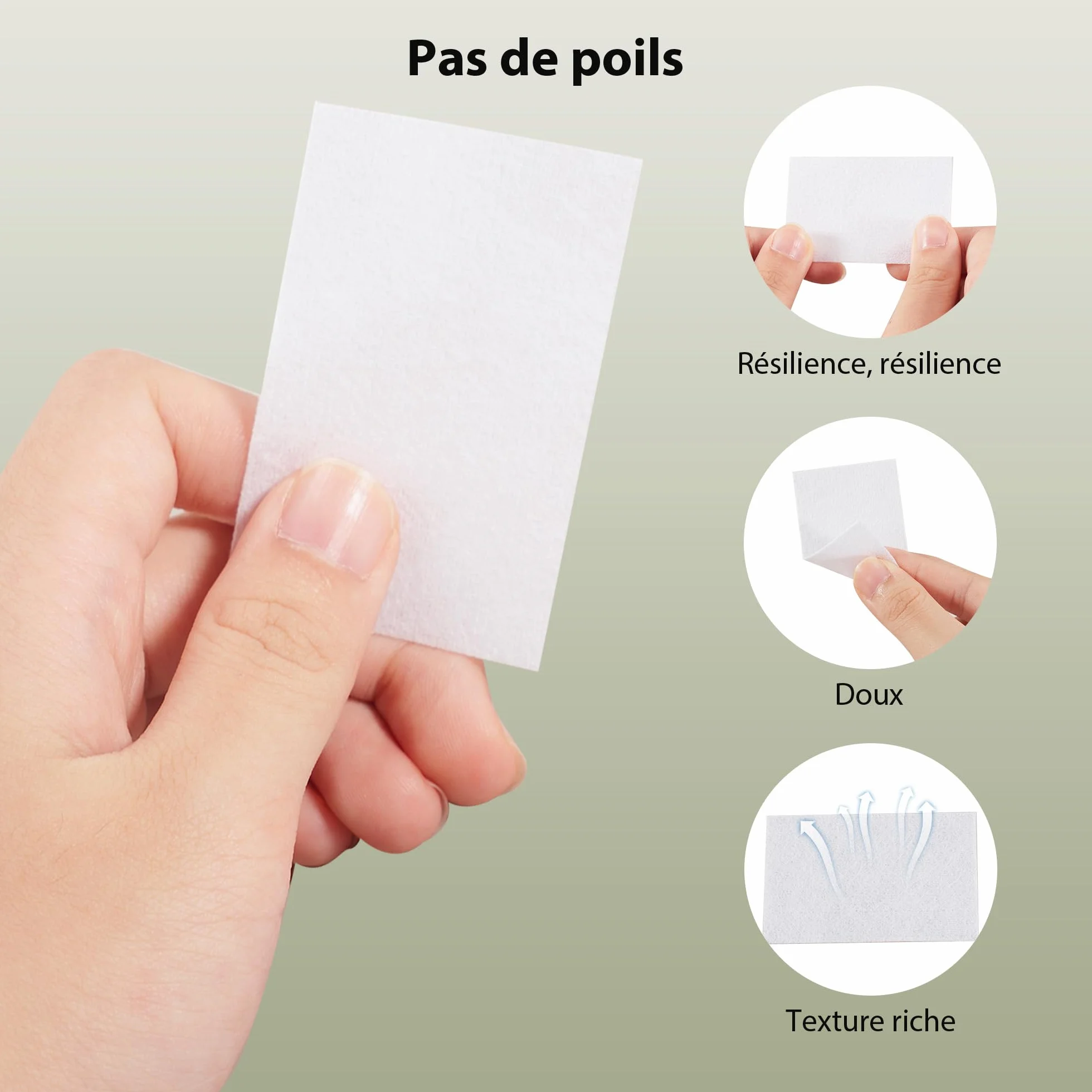 300 Pezzi Pad Unghie per Sgrassare, Dischetti Cotone Senza Pelucchi per Remover Unghie, Salviette Struccanti, Pulizia Pads Unghie per Gel (Bianco)