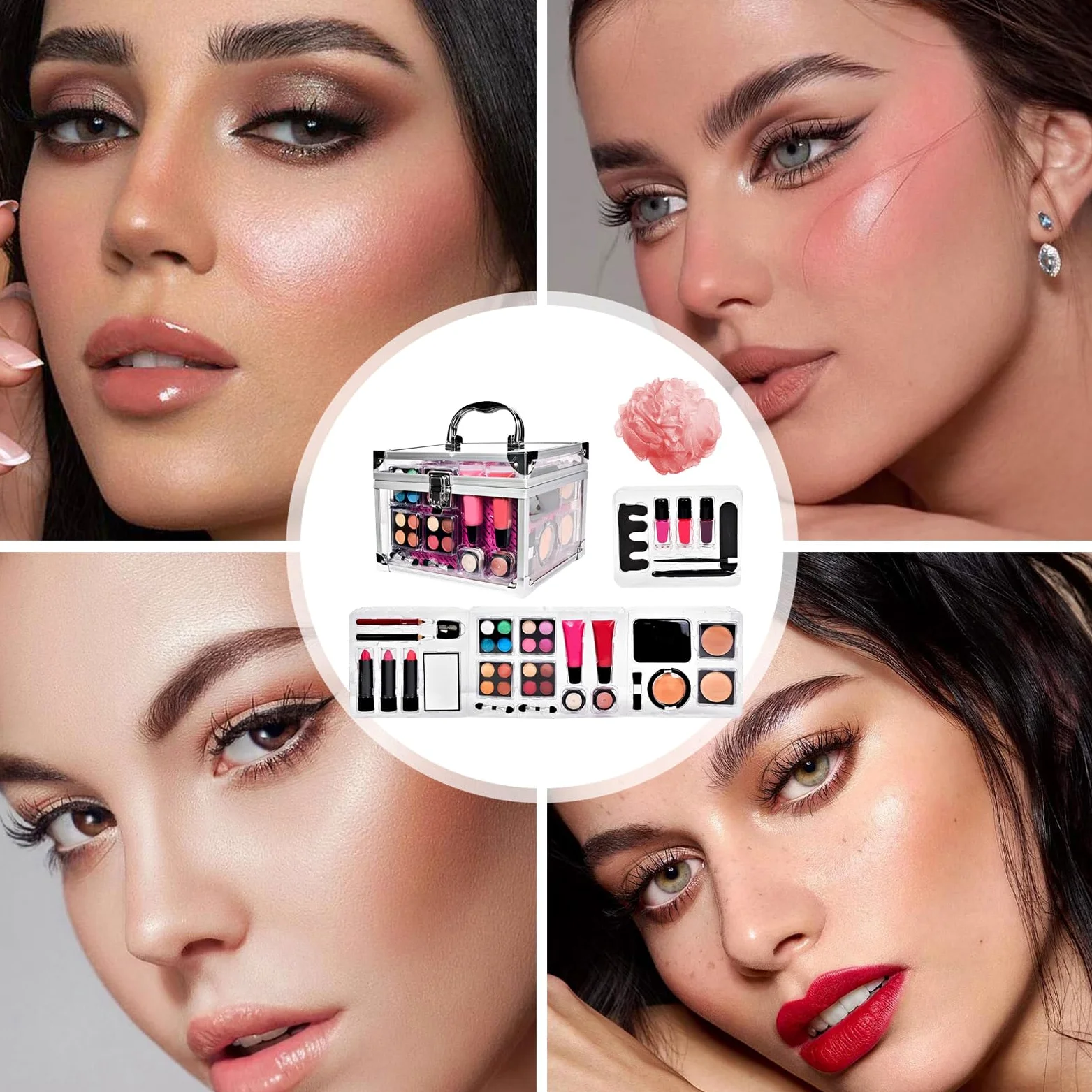 Kit Trucco per Principianti Set Da Viaggio Compatto Con | Valigette Per Uso Quotidiano Halloween Matrimoni Teatro E Spettacoli