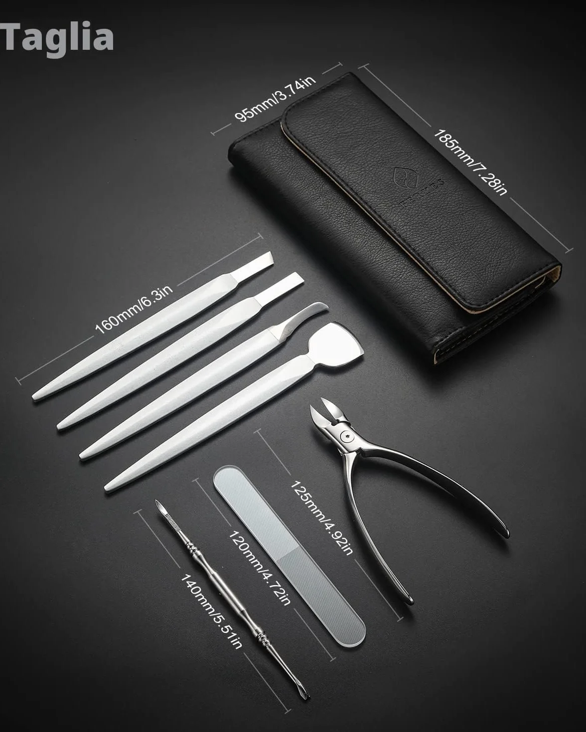Kit per unghie incarnite 7 pezzi strumenti professionali pedicure lama del piede tagliaunghie affilate