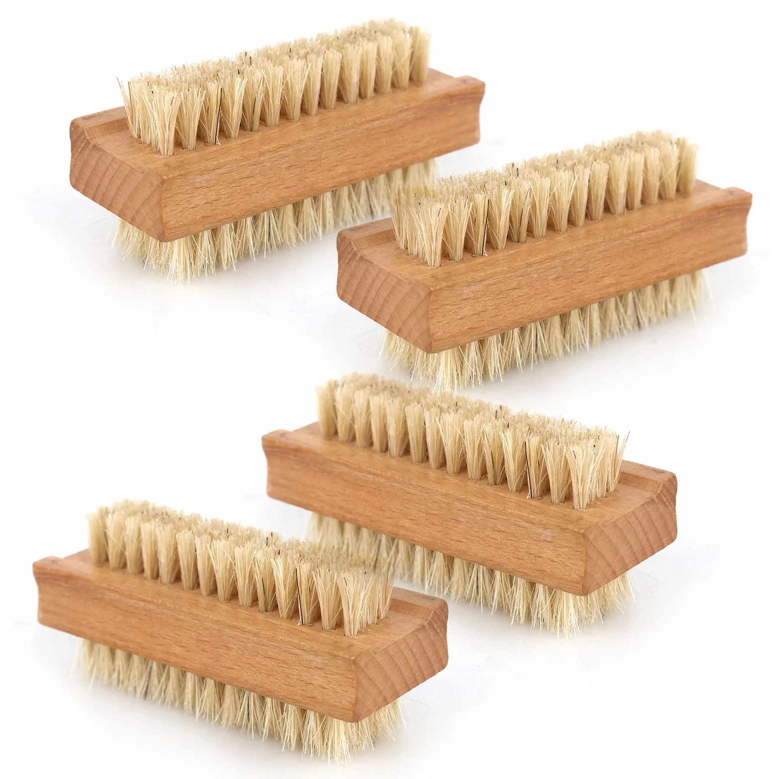 4 x spazzole per unghie in legno di faggio, setole forti, spazzola per la pulizia delle unghie, spazzola per il lavaggio delle mani, spazzola in legno di faggio, spazzola per la pulizia delle unghie,