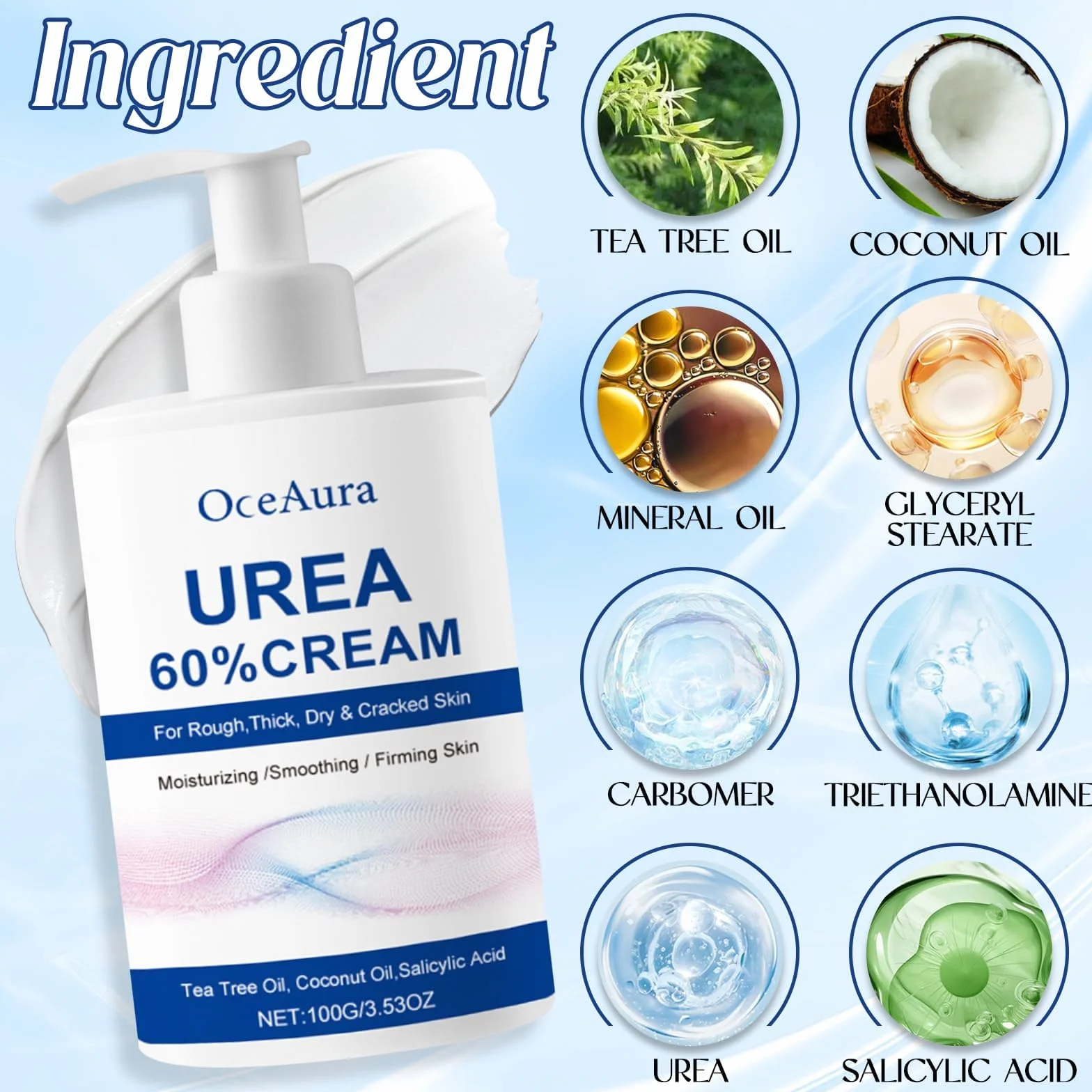 Crema Urea 2PCS, Urea Piedi, Piedi Arricchita con, Crema piedi secchi screpolati, per Mani, Talloni, Gomiti, Unghie e Ginocchia