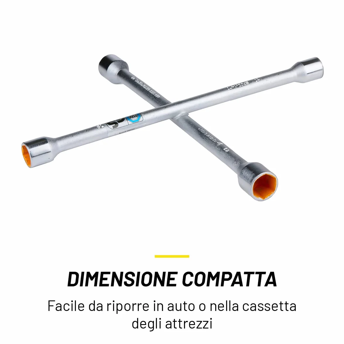 DUNLOP Chiave a Croce in Acciaio 17 19 21 23 mm per Sostituzione Ruote Auto